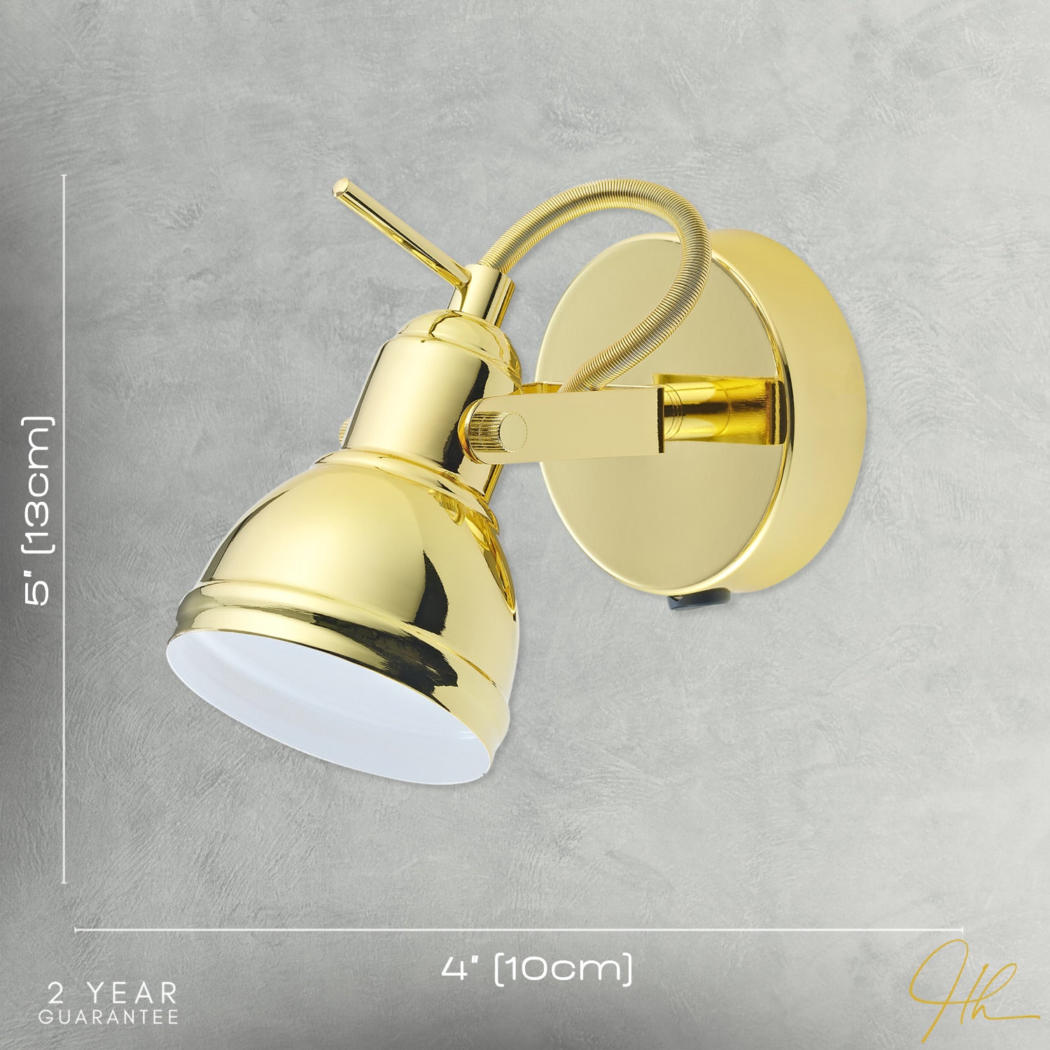 Unique Industrial Designed Polished Gold Switched Wall Spot Light Image 7