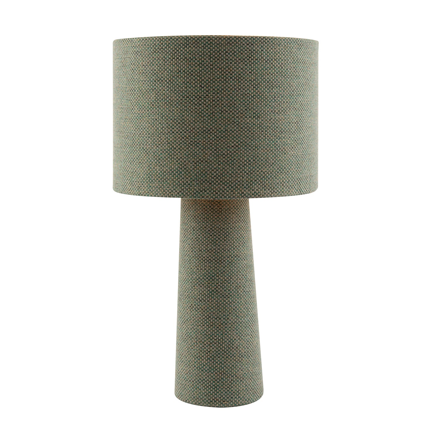 Forest and Olive Green Jacquard Linen Lamp with Fabric Shade and Base Image 2