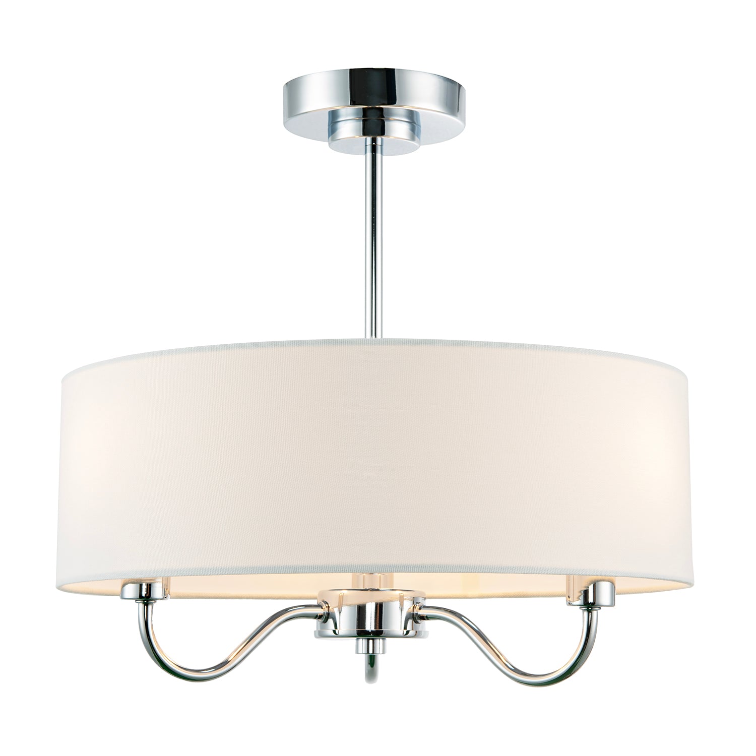Chic Chandelier Semi Flush Ceiling Light in Polished Chrome with Shade Image 2