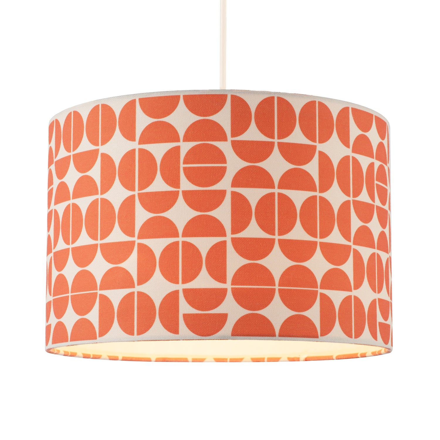 Modern Orange Geometric Linen Fabric Lamp Shade with Cotton Lining Image 2