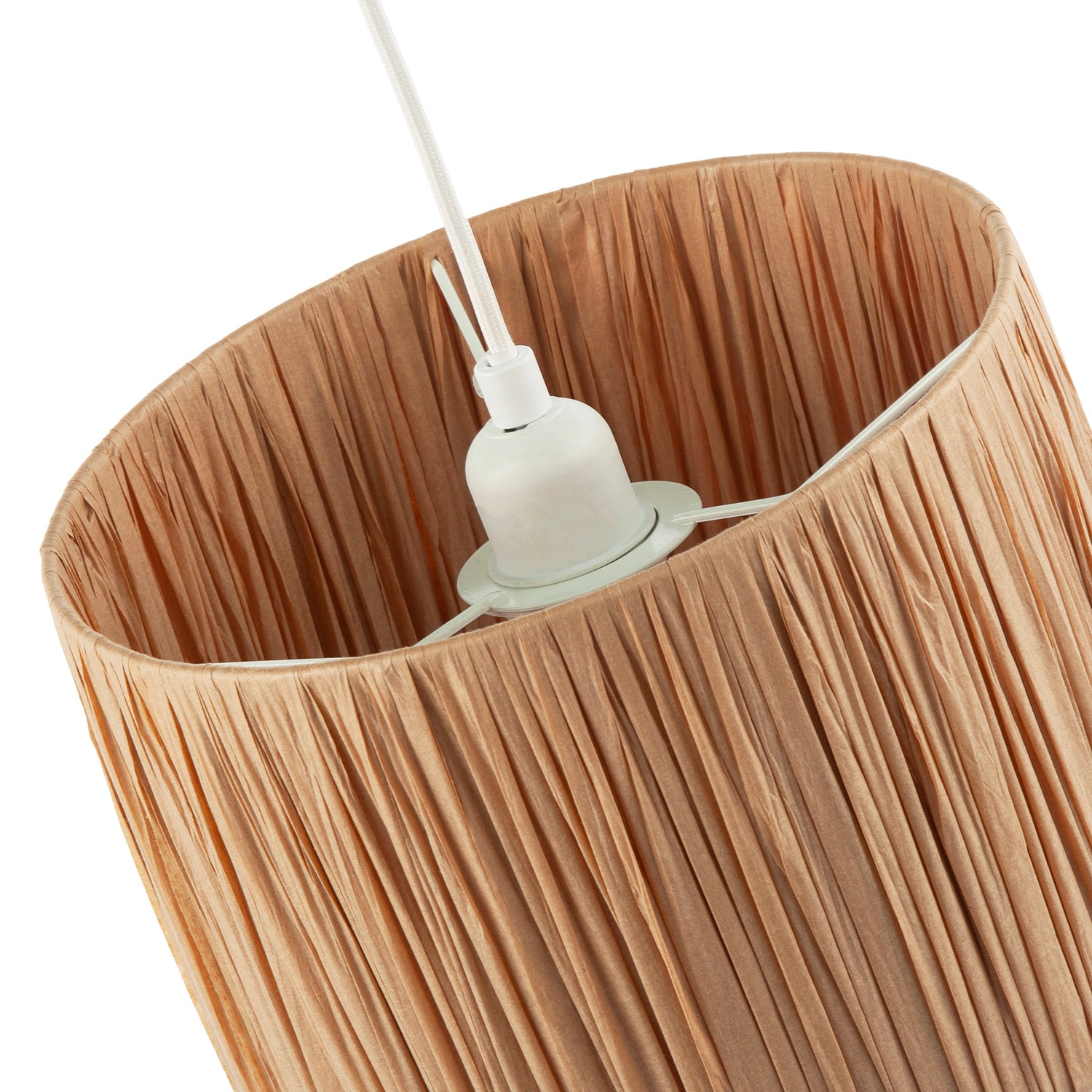 Classic and Vintage Brown Folded and Tapered Paper Pendant Lamp Shade Image 4