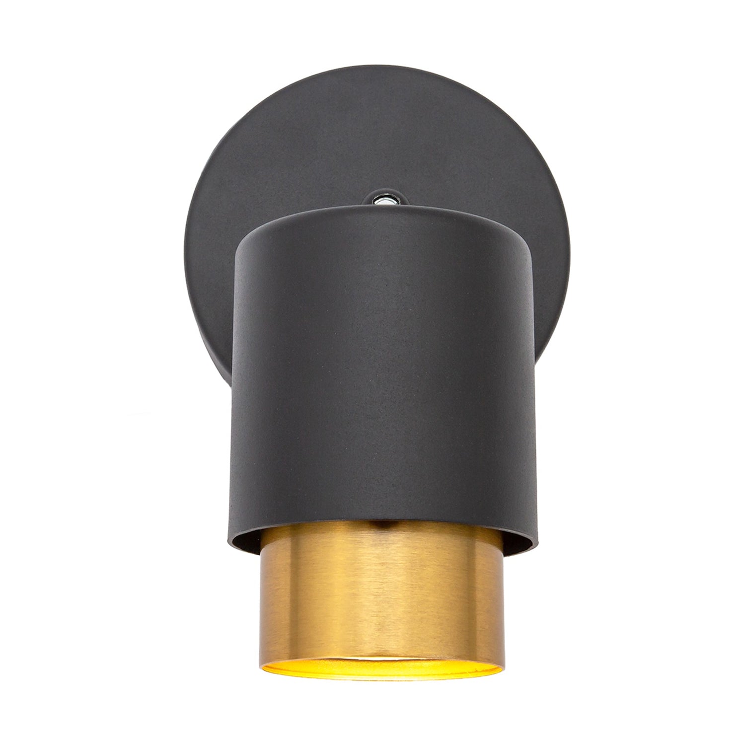 Modern Matte Black Spot Wall Light Fitting with Inner Gold Metal Image 3