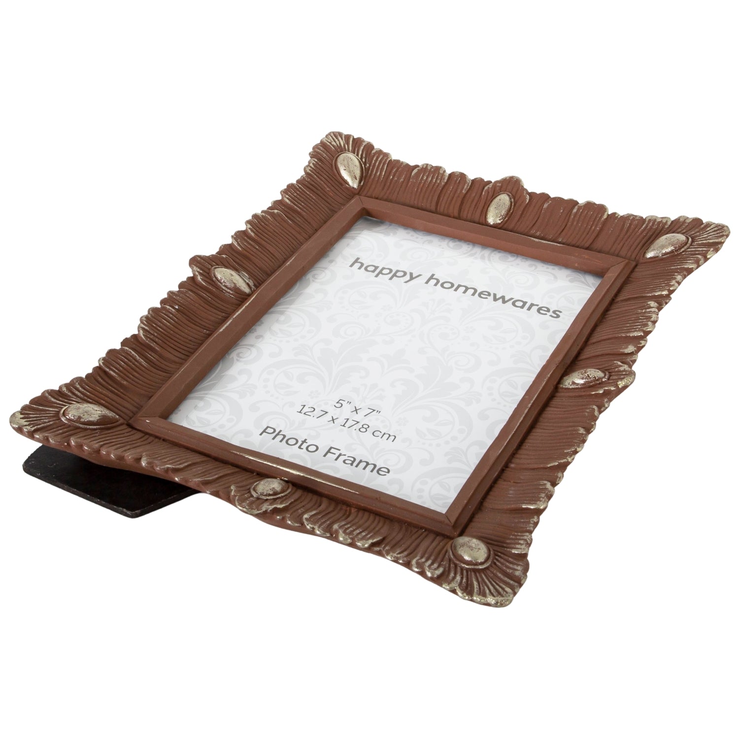 Rustic Antique Bronze 5x7 Rectangular Picture Frame with Brushed Gold Trim Image 5