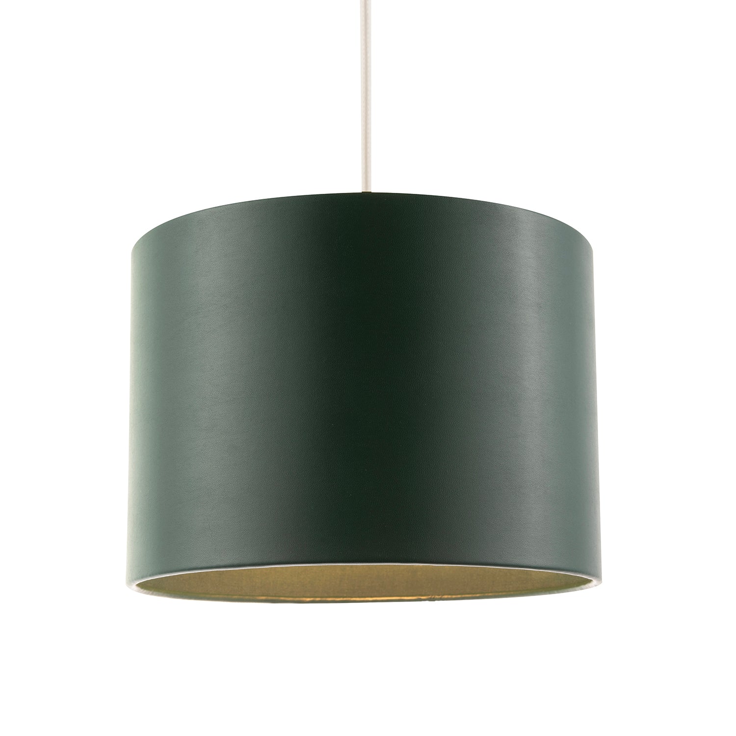 Classic Forest Green Faux Leather Lamp Shade with Inner Cotton Lining Image 2