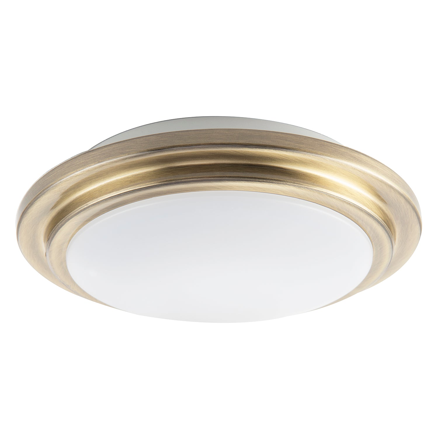 Modern Chic Antique Brass Flush LED Bathroom Ceiling Light Fitting Image 1