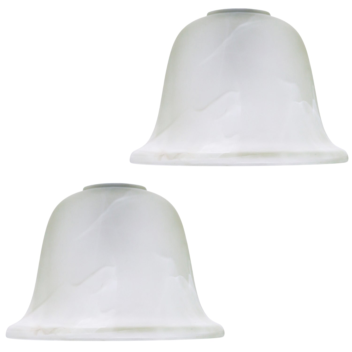 Pair of White Alabaster Glass Shades with Traditional Shape for E14 and E27 Image 1