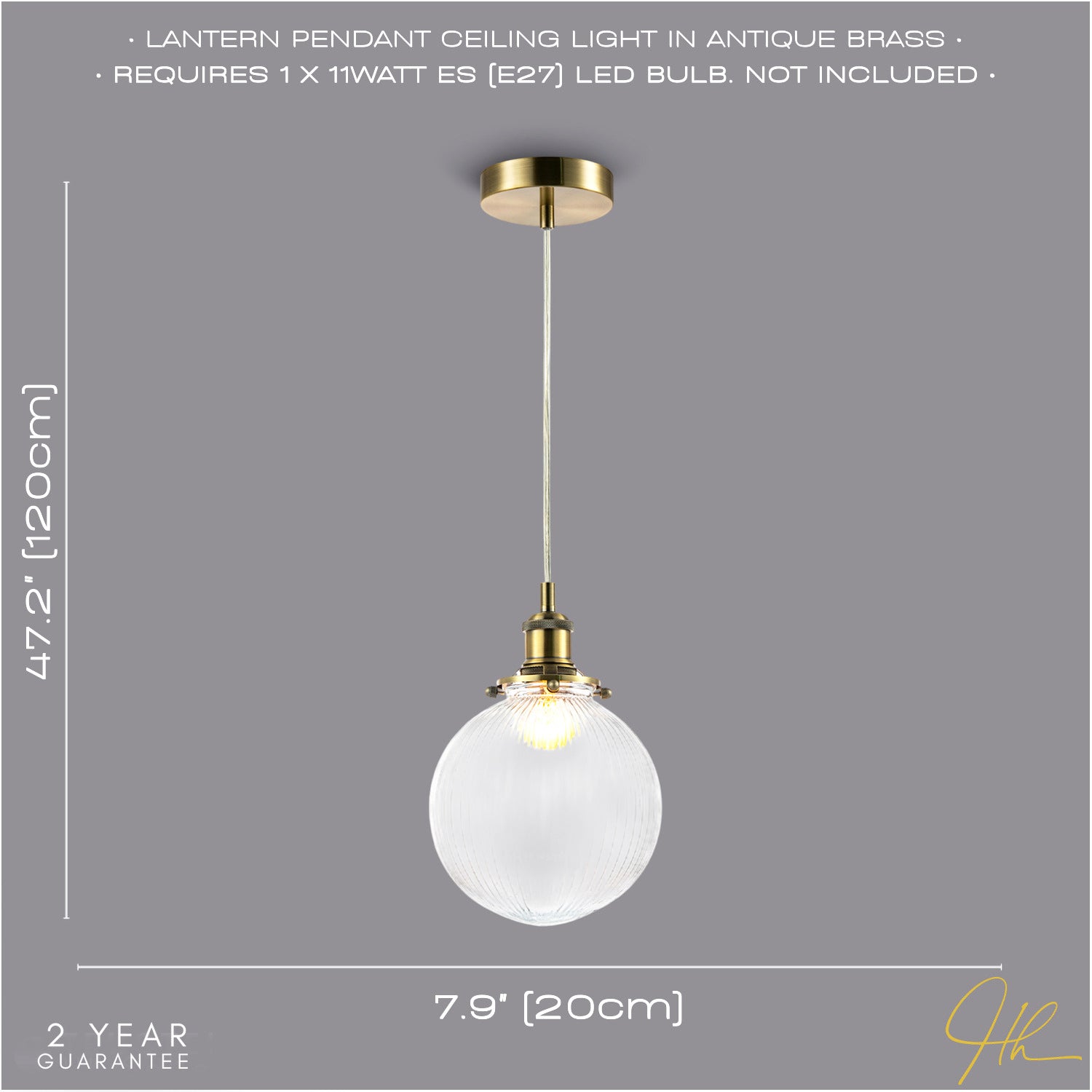 Traditional Vintage Lantern Pendant Light in Antique Brass with Glass Shade Image 6