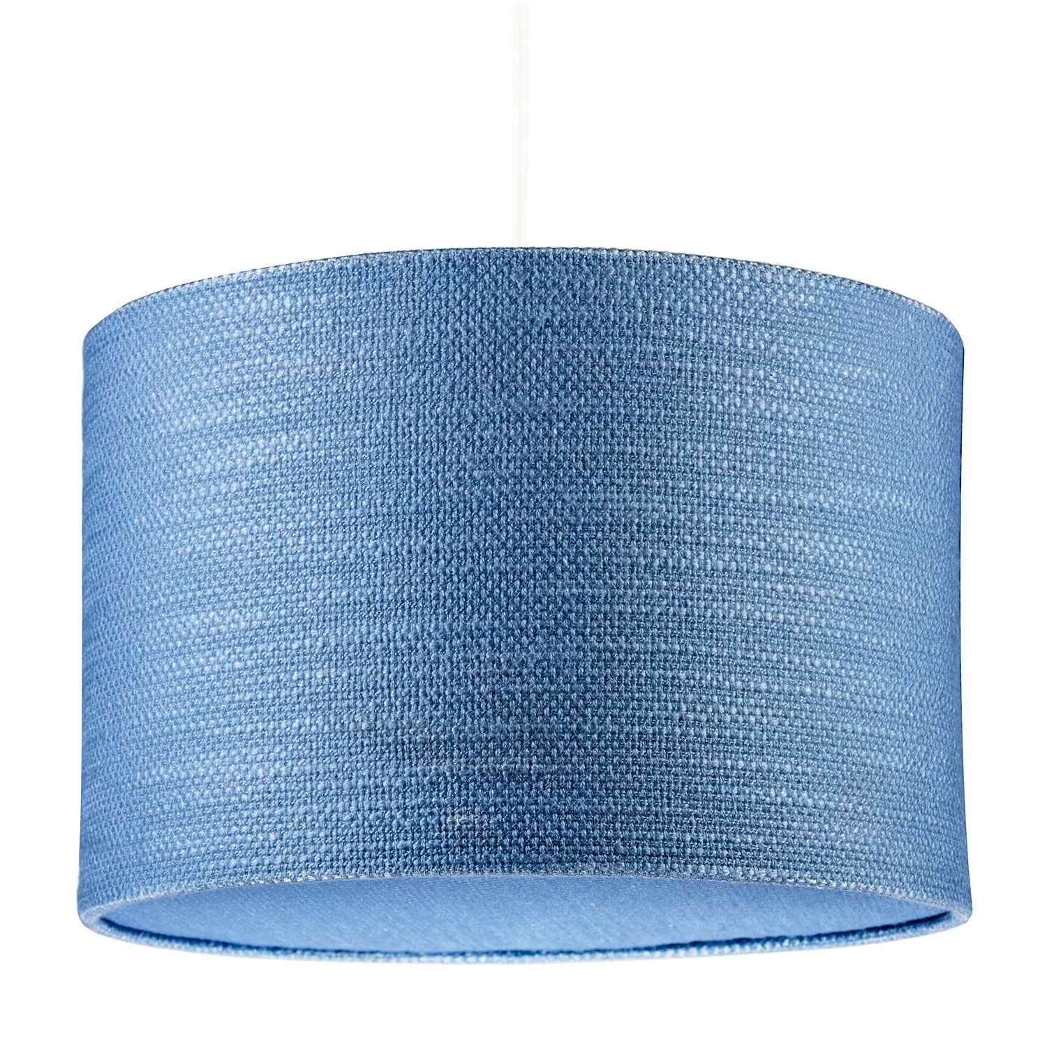 Glacier Lake Blue Textured Linen Pendant Lighting Shade with Diffuser Image 1