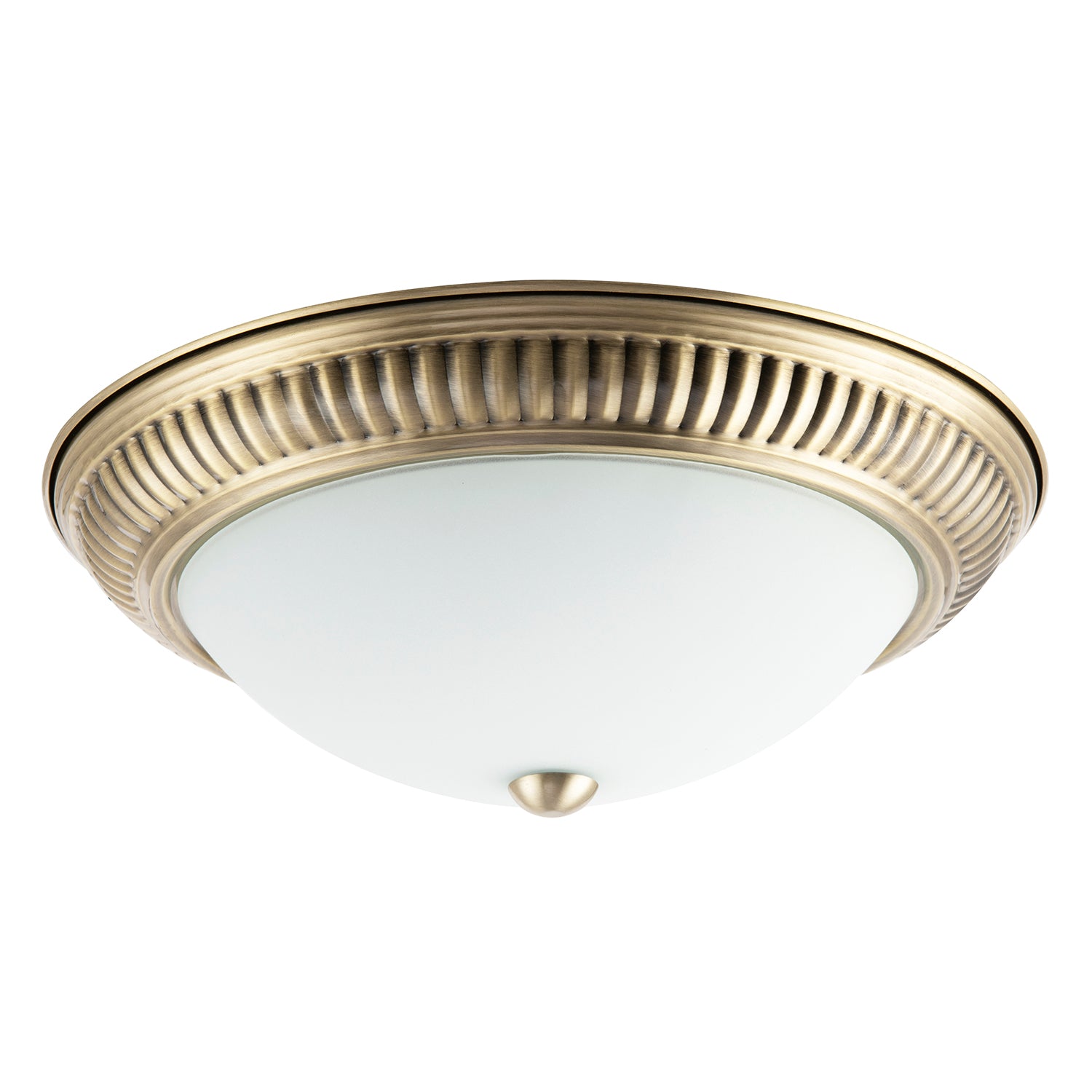 Modern LED IP44 Flush Ceiling Light in Antique Brass with Sensor Image 1