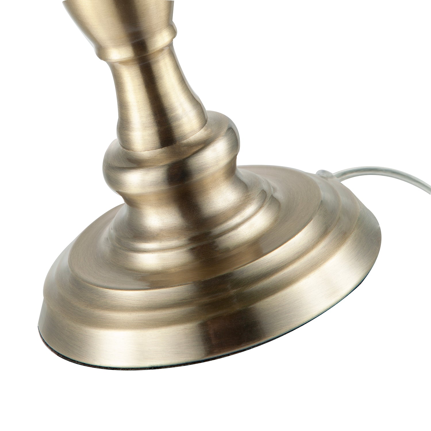 Classic Antique Brass Table Lamp Base with Curvy Metal Stem Design Image 2