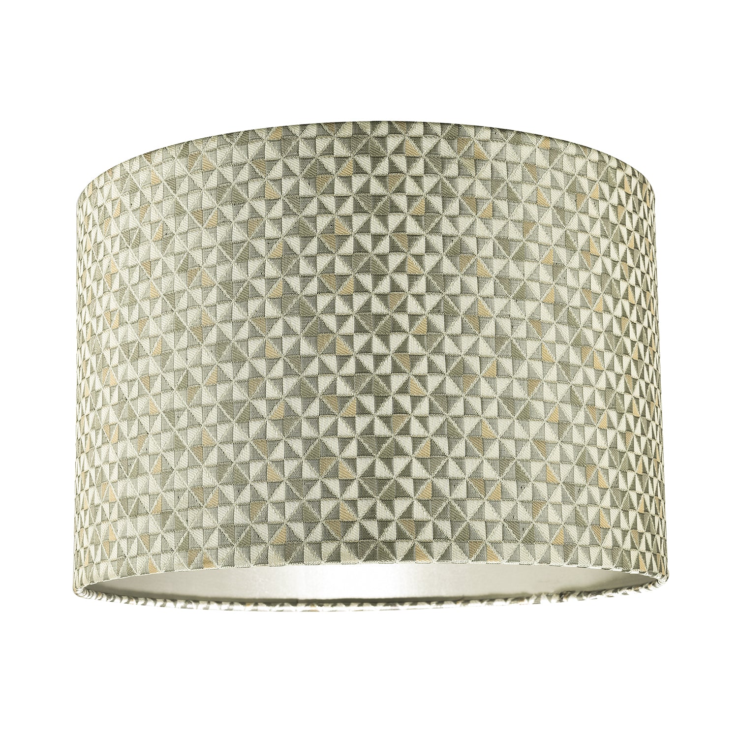 Modern Silver and Gold Cotton Lamp Shade with Squares and Diamonds Image 1