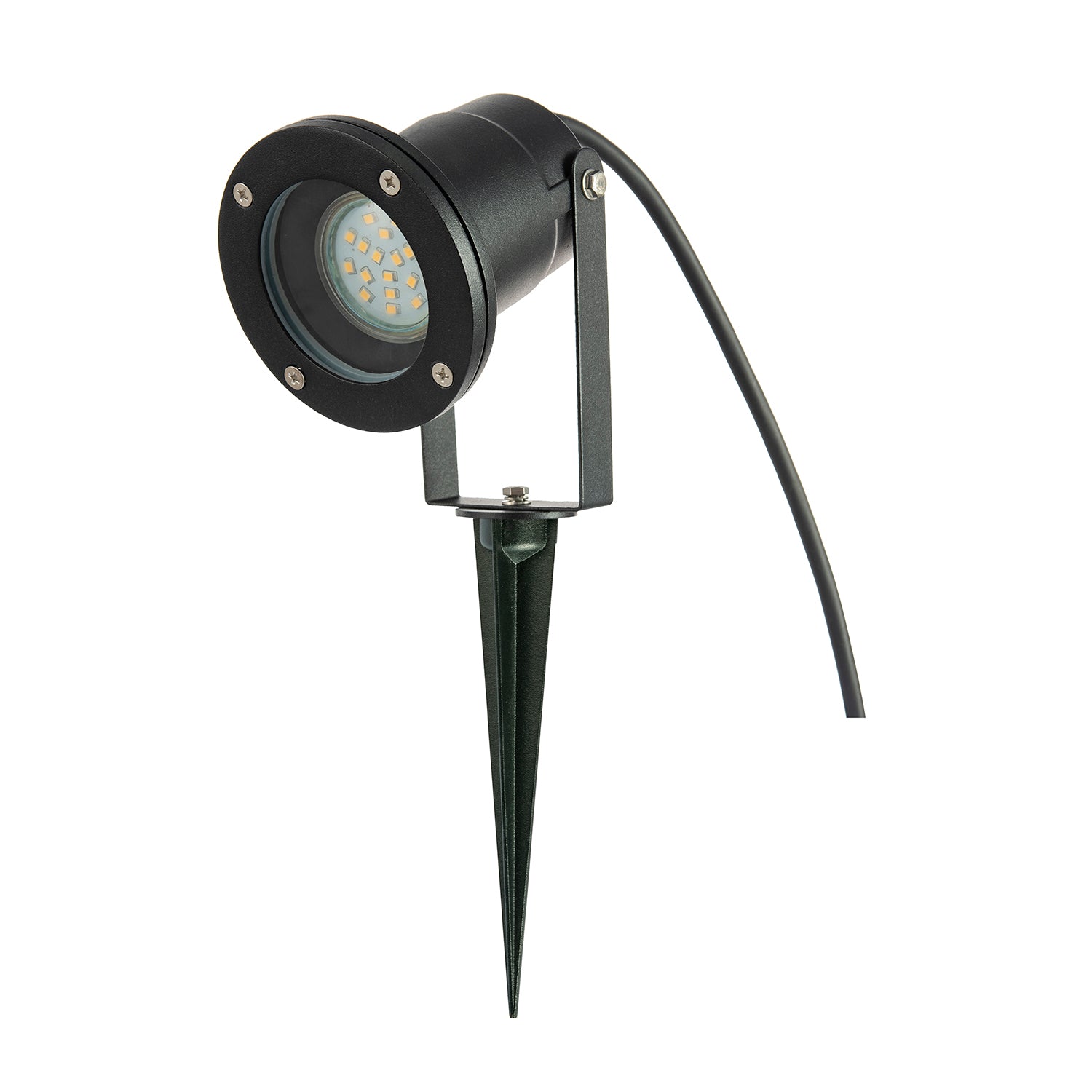 Outdoor Garden 240v Spike Light in Matte Black with 50cm Cable Image 1