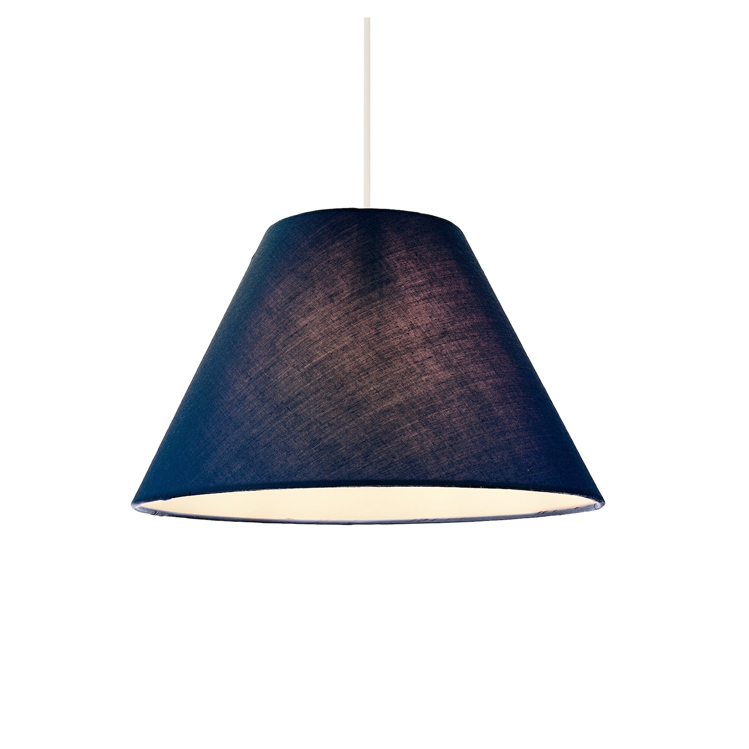 Traditional 8 Inch Midnight Blue Cotton Fabric Coolie Lamp Shade Image 2