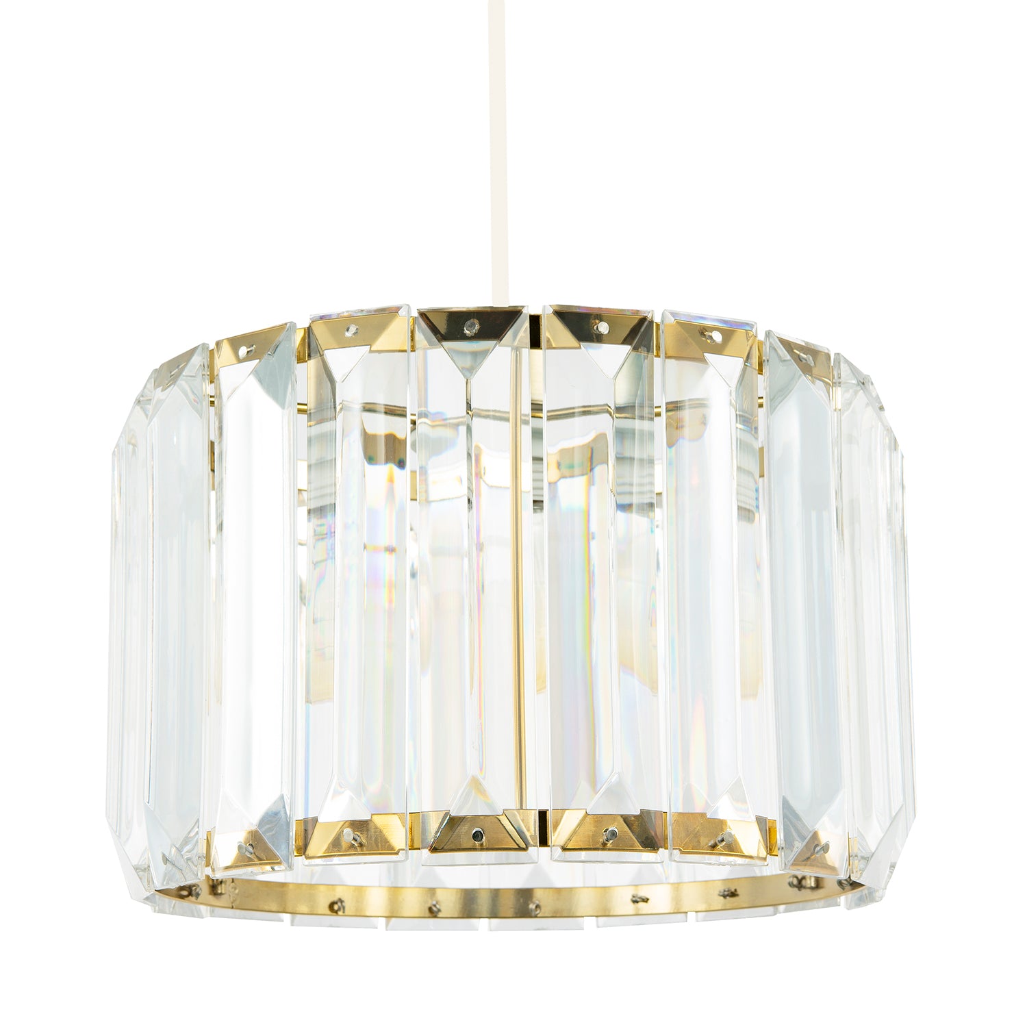 Contemporary Easy Fit Gold Pendant Shade with Clear Acrylic Rectangular Rods Image 2
