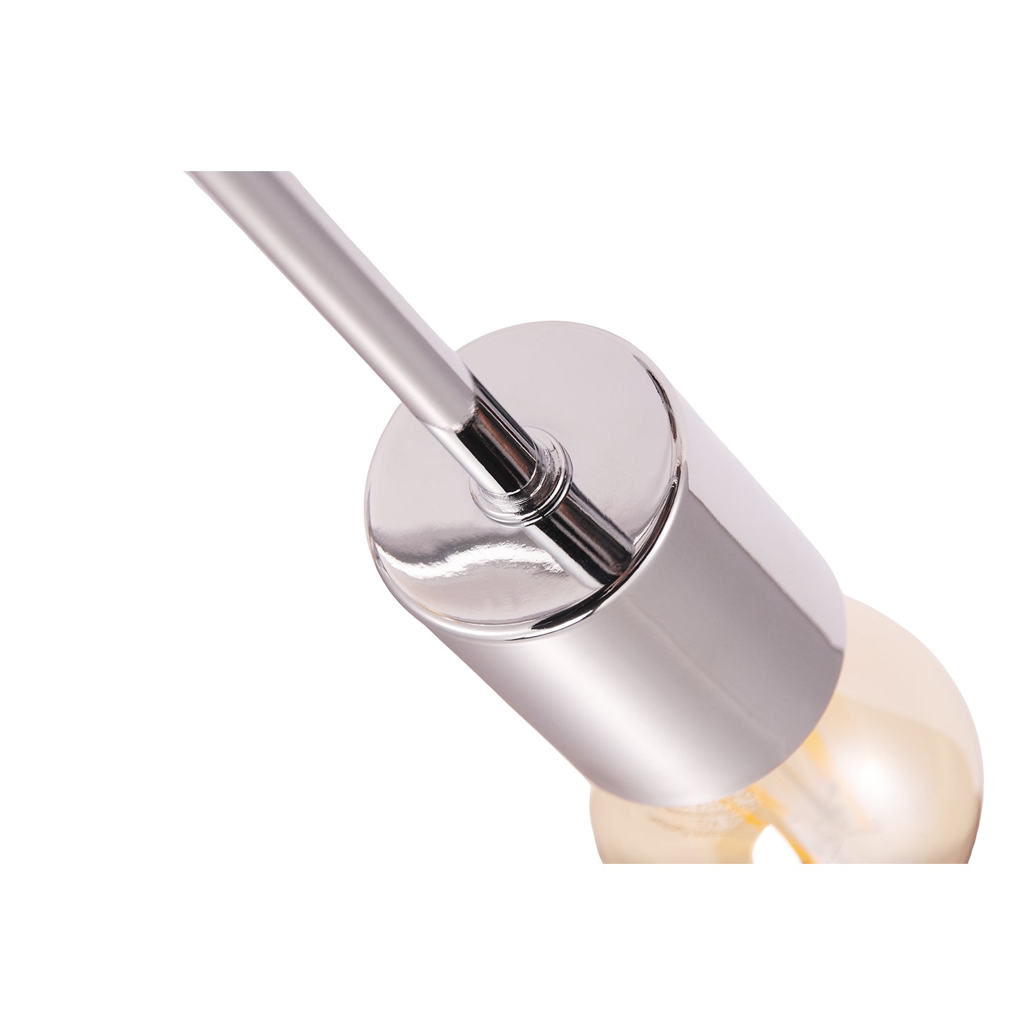 Industrial Designer Styled Polish Chrome Ceiling Light with Straight Metal Arms Image 3