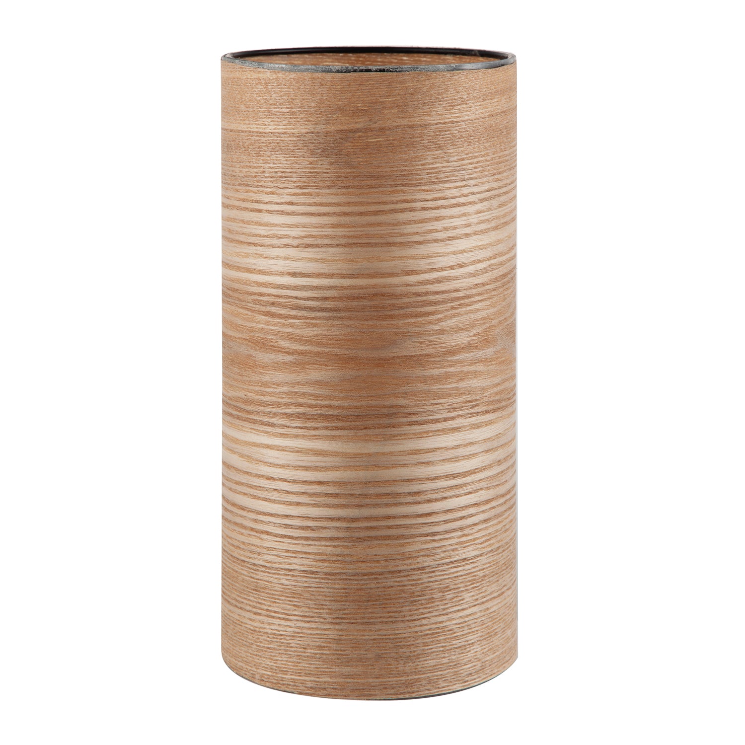 Bamboo Wood Effect Table Lamp with Black Birds and Trees Inner Lining Image 3