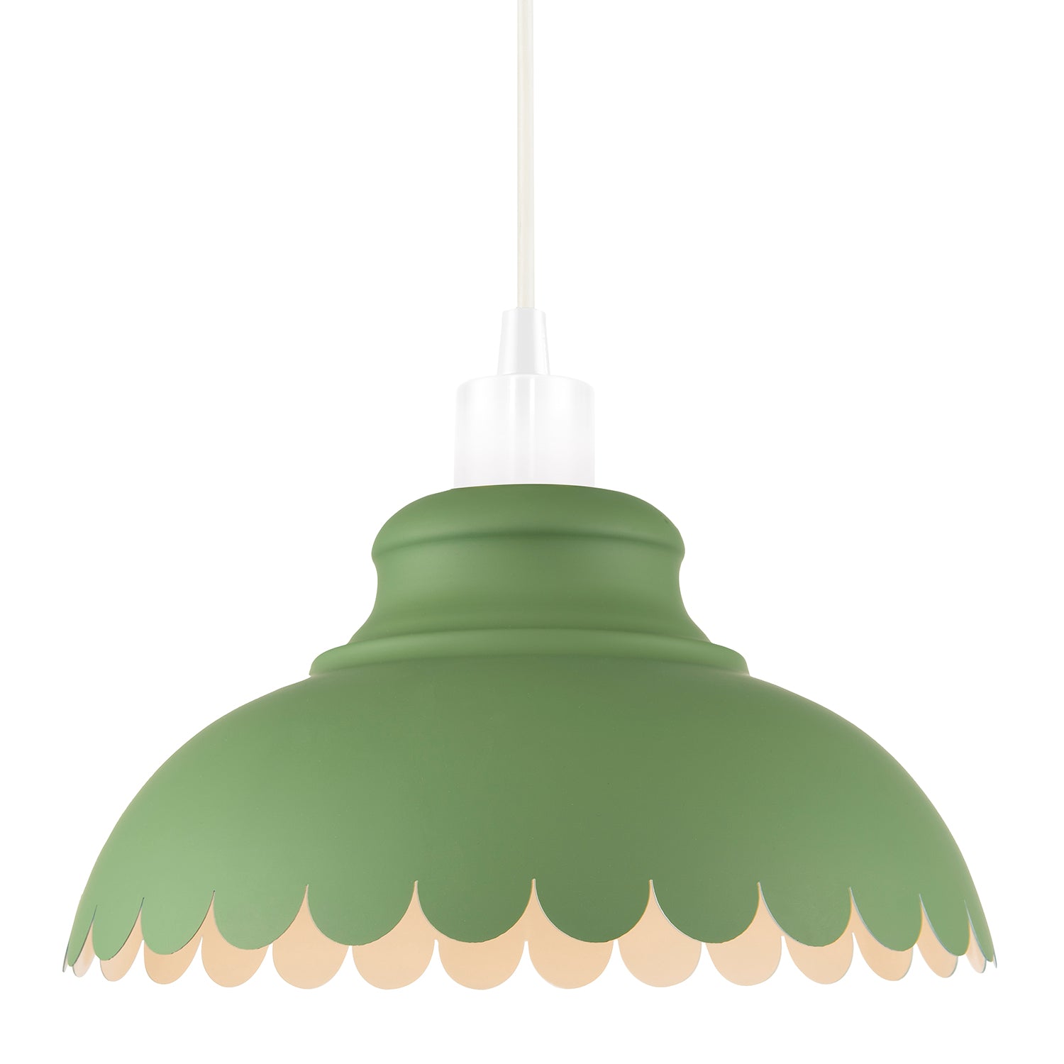 Industrial and Modern Petal Design Olive Green Metal Ceiling Pendant Light Shade Image 2