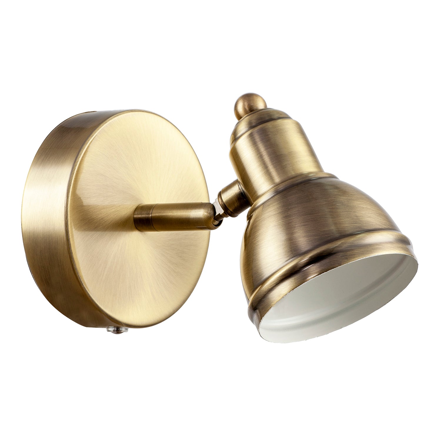 Modern Rechargeable Dimmable Spot Wall Light Fitting in Antique Brass Image 1