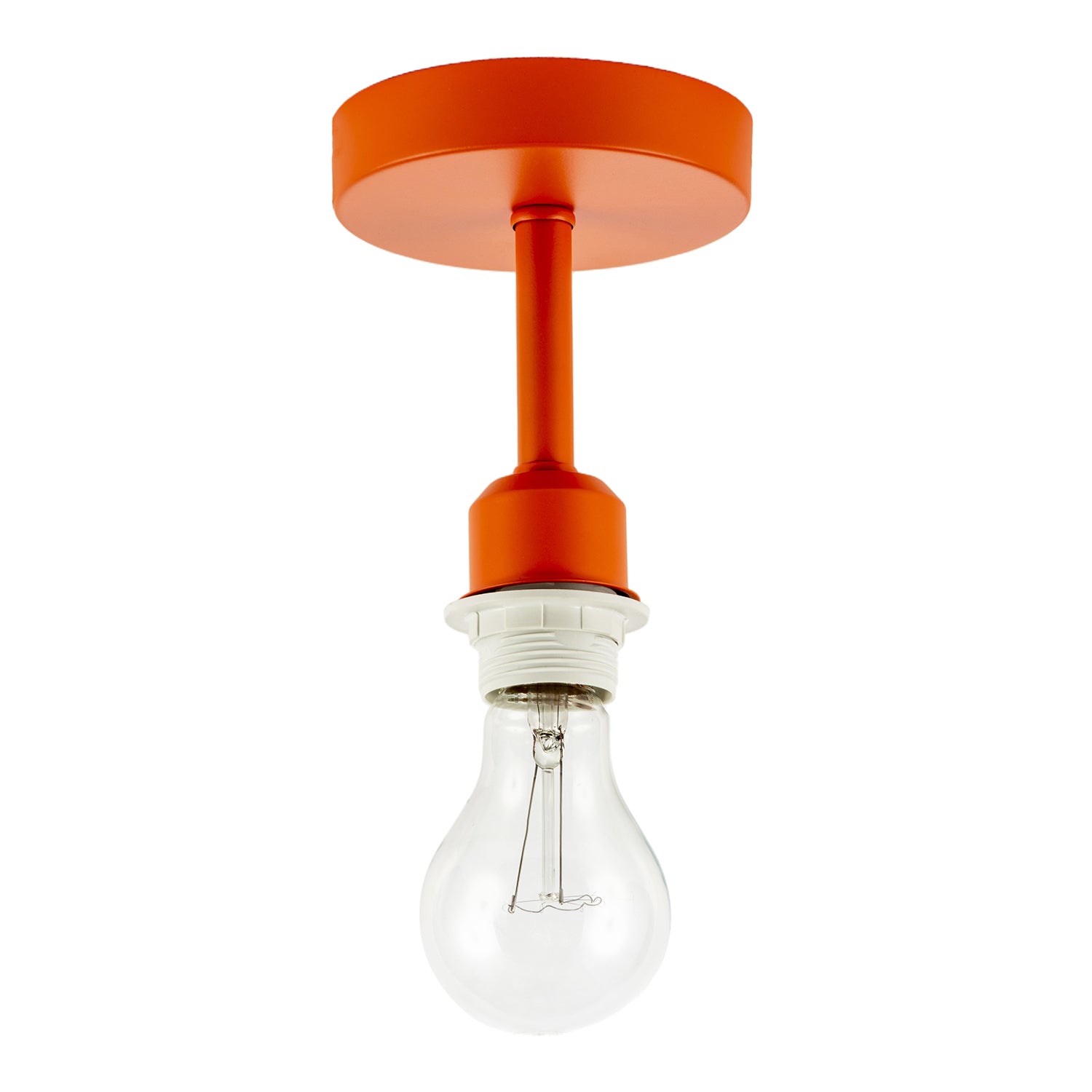 Traditional Matte Orange Ceiling Light Fitting to Hold Lamp Shades Image 2