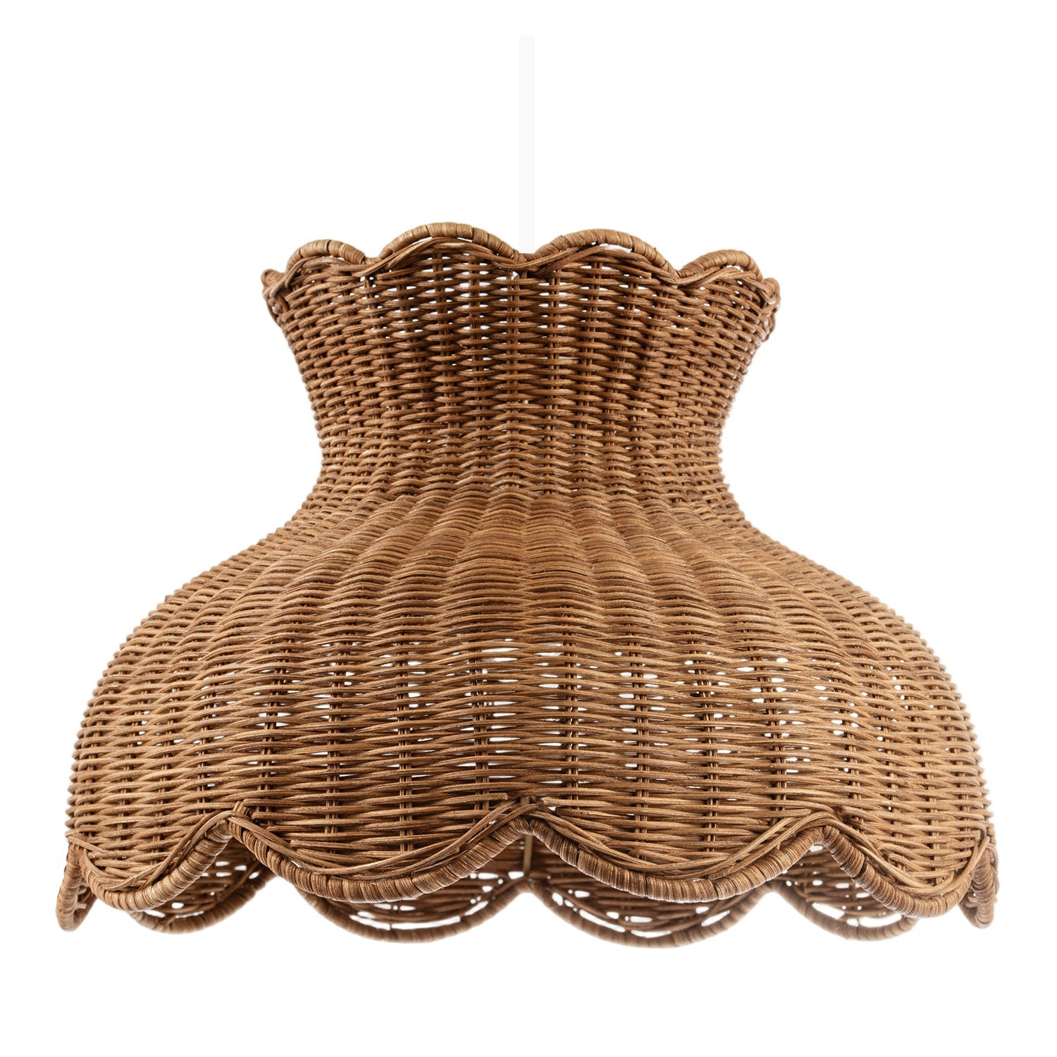 Dark Brown Woven Rattan Pendant Light Shade in Vase Inspired Shape Image 1