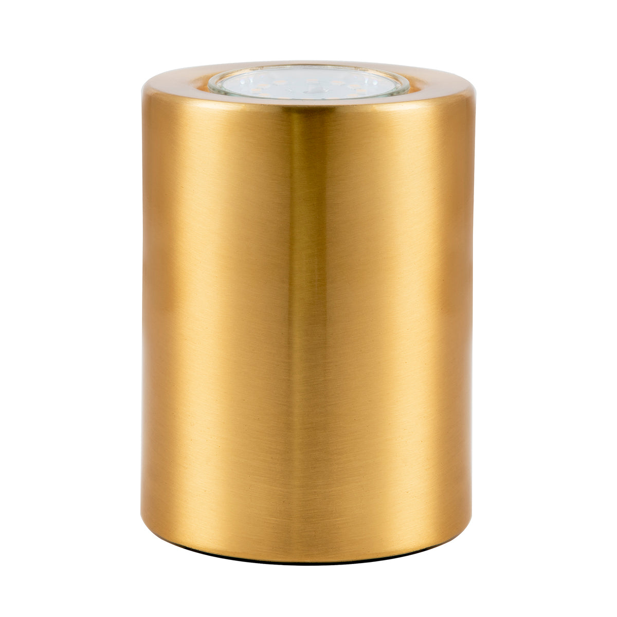 Small and Contemporary Brushed Gold LED Table/Floor Lamp Uplighter Image 1