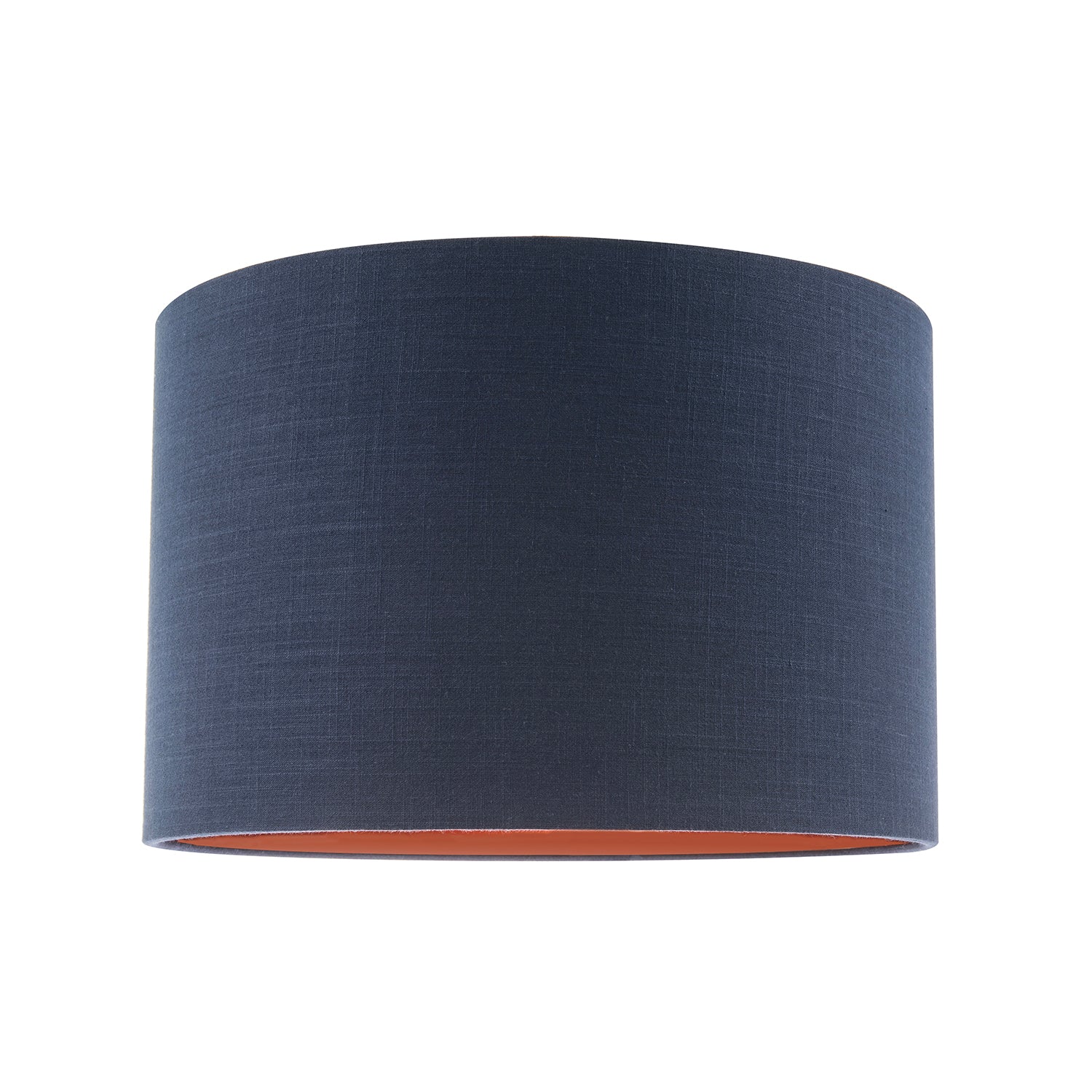Modern Midnight Blue Cotton Lamp Shade with Brushed Gold Inner Lining Image 1