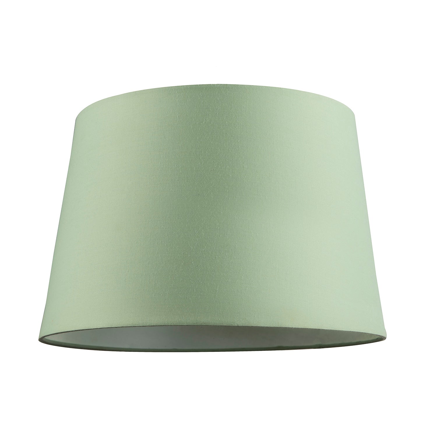 Olive Green Cotton Fabric Drum Lampshade with White Cotton Inner Image 1
