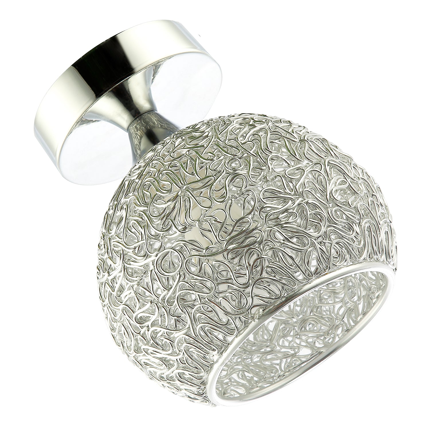 Modern Polished Chrome Ceiling Light Fitting with Twisting Metal Shade Image 3