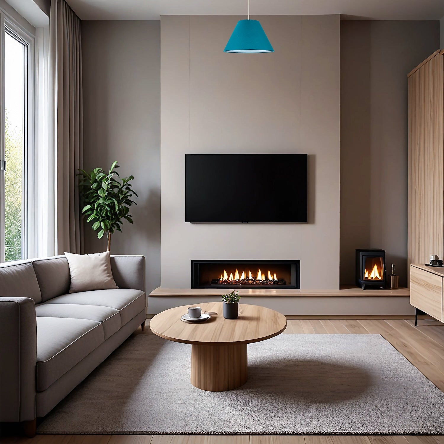 10 Inch Vivid Teal Cotton Coolie Shade for Table Lamp or Pendant Image 6