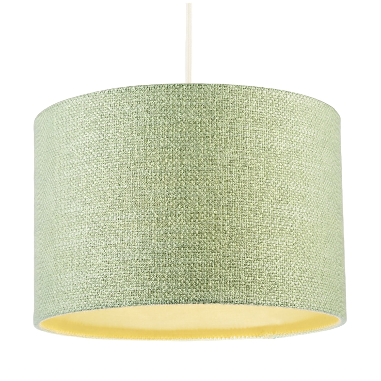 Designer Bobbled and Textured Linen Lamp Shade in Emerald Mint Green Image 2