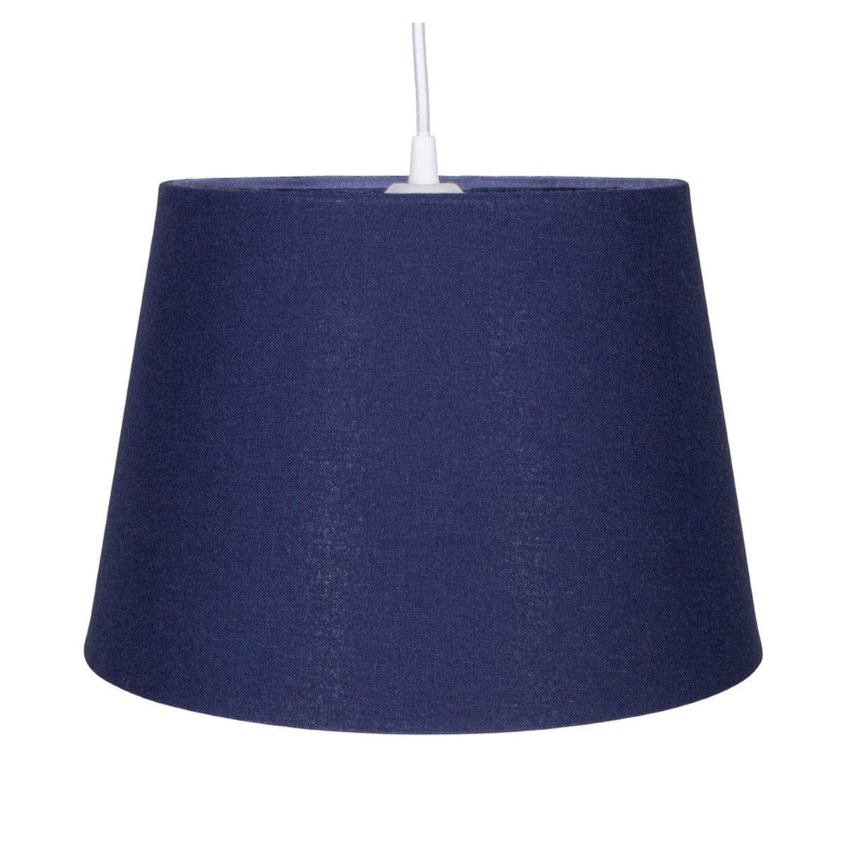 Traditional 8 Inch Midnight Blue Linen Drum Table/Pendant Lamp Shade 40w Maximum Image 2