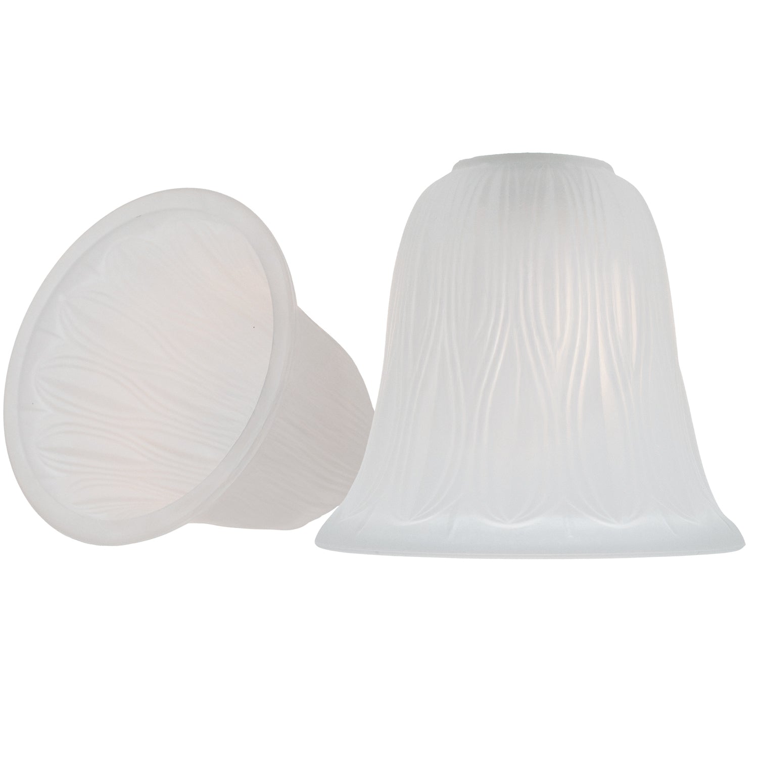 Pair of Frosted Etched Glass Shades with Traditional Shape for E14 and E27 Image 2