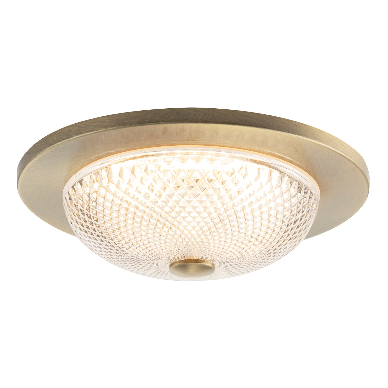 Modern Bathroom Ceiling Light Fitting with Clear Diamond Effect Glass Image 2