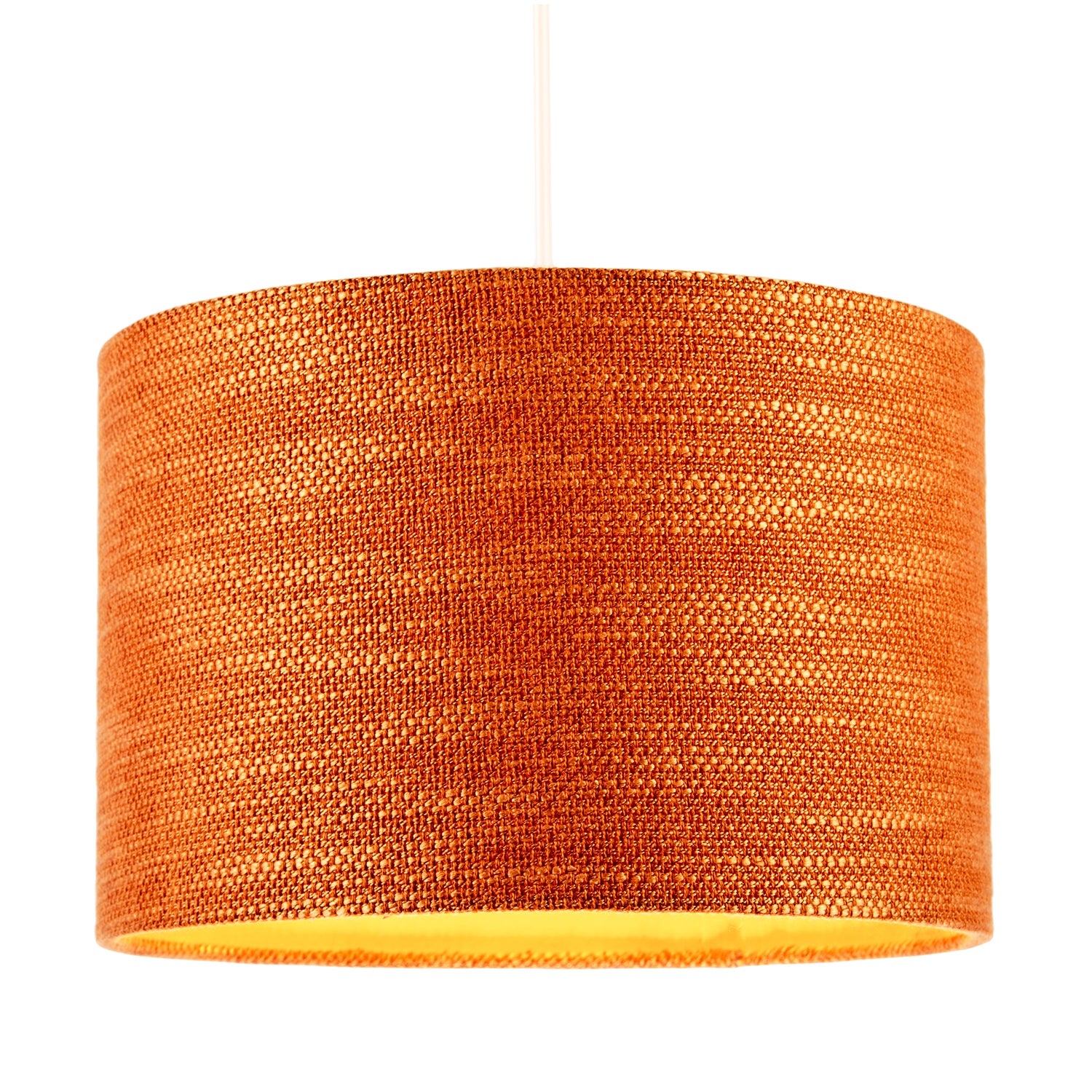 Designer Bobbled and Textured Linen Lamp Shade in Rustic Orange Image 2