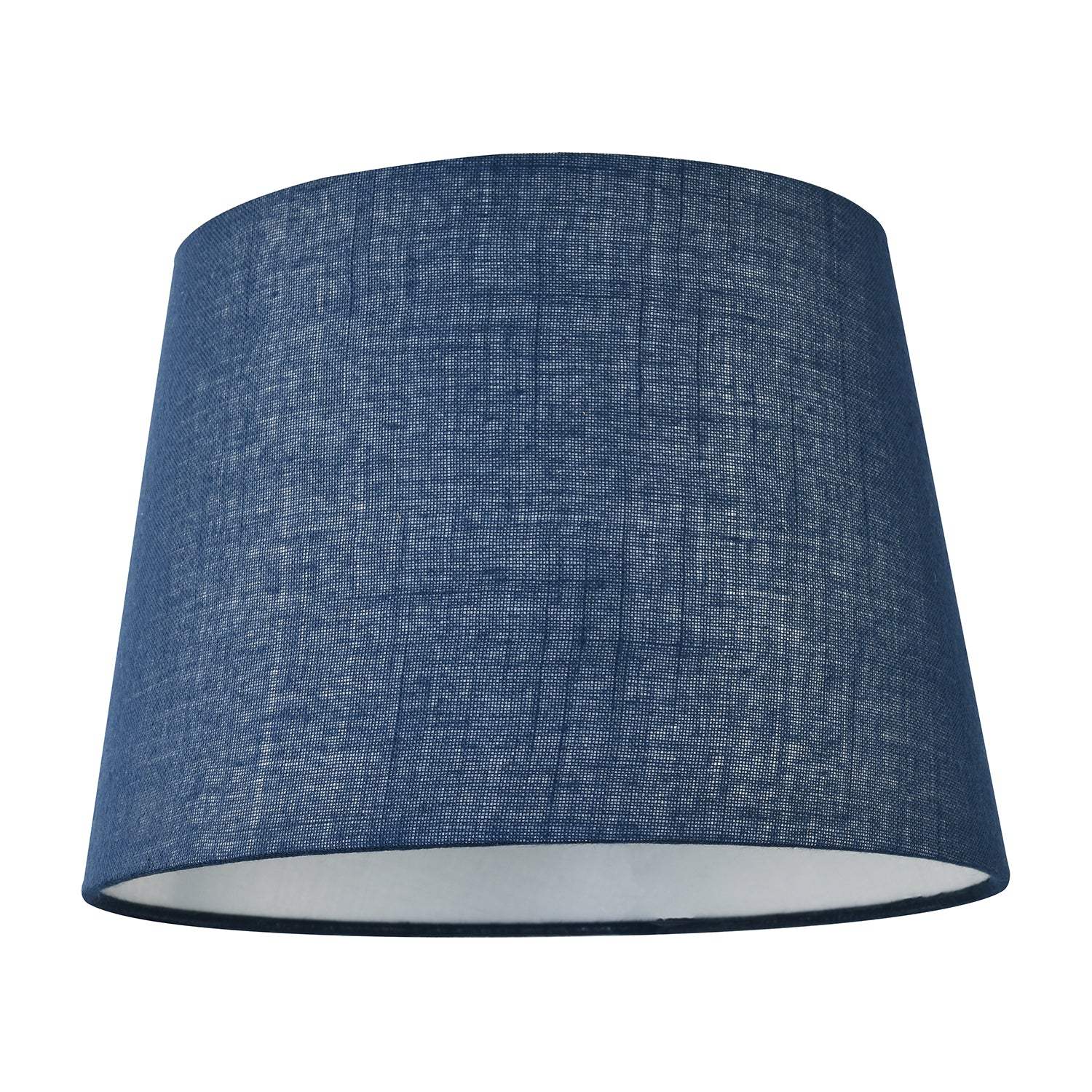Modern Denim Effect Navy Midnight Blue Linen Fabric Drum Lamp Shade Image 1