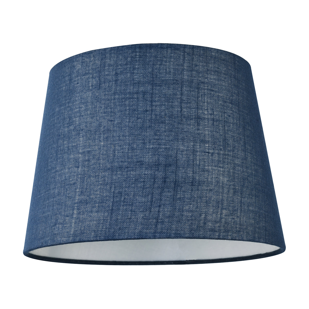 Modern Denim Effect Navy Midnight Blue Linen Fabric Drum Lamp Shade Image 1