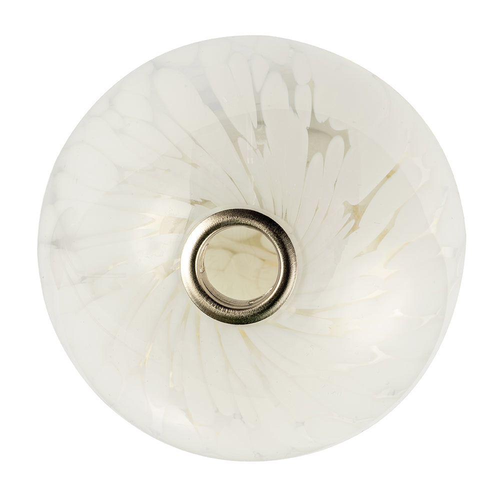 Stylish Pair of Round White Snowflake Glass Shades for G9 Lamp Holders Image 2