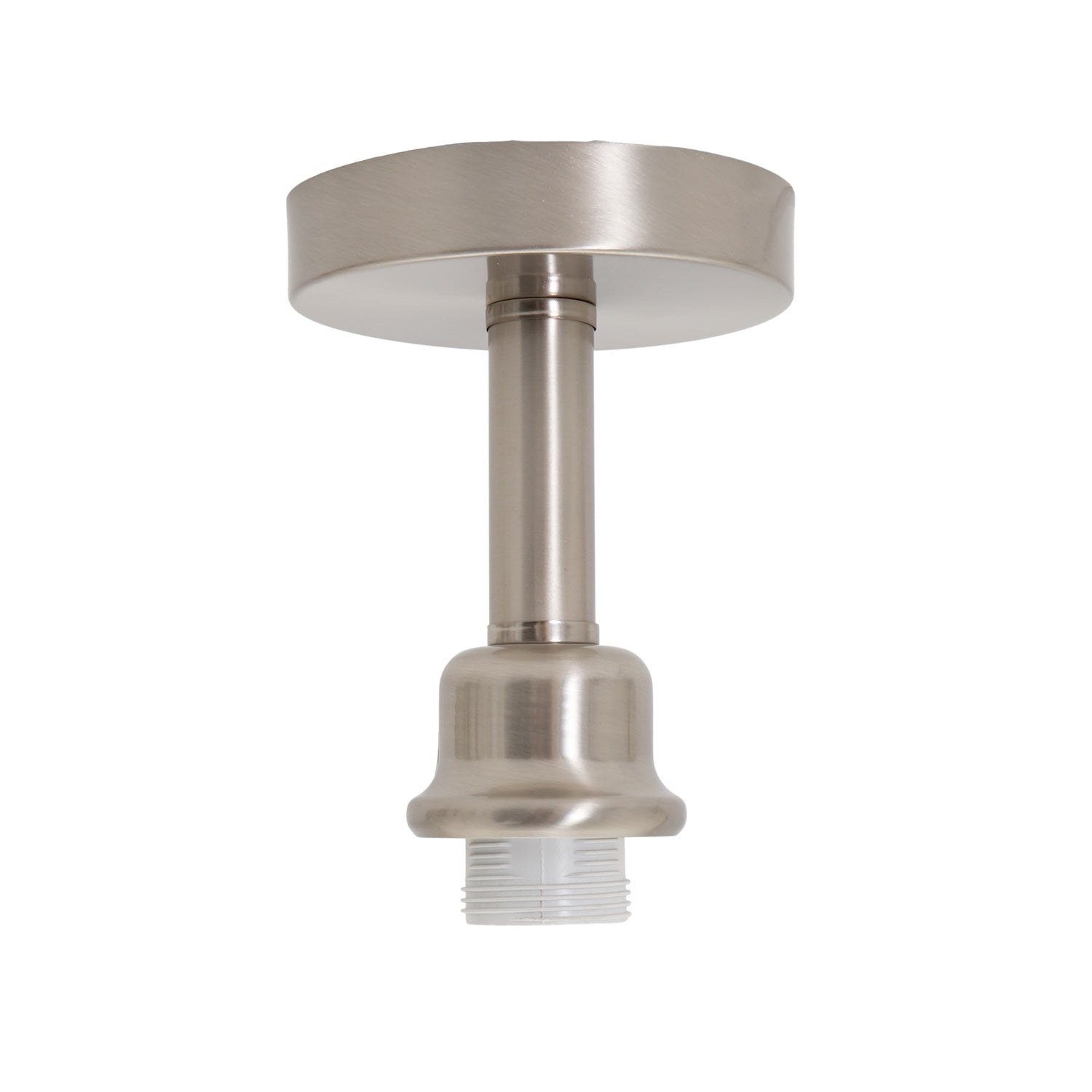 Contemporary Designer Short Semi Flush Satin Nickel Ceiling Rose Light Image 1
