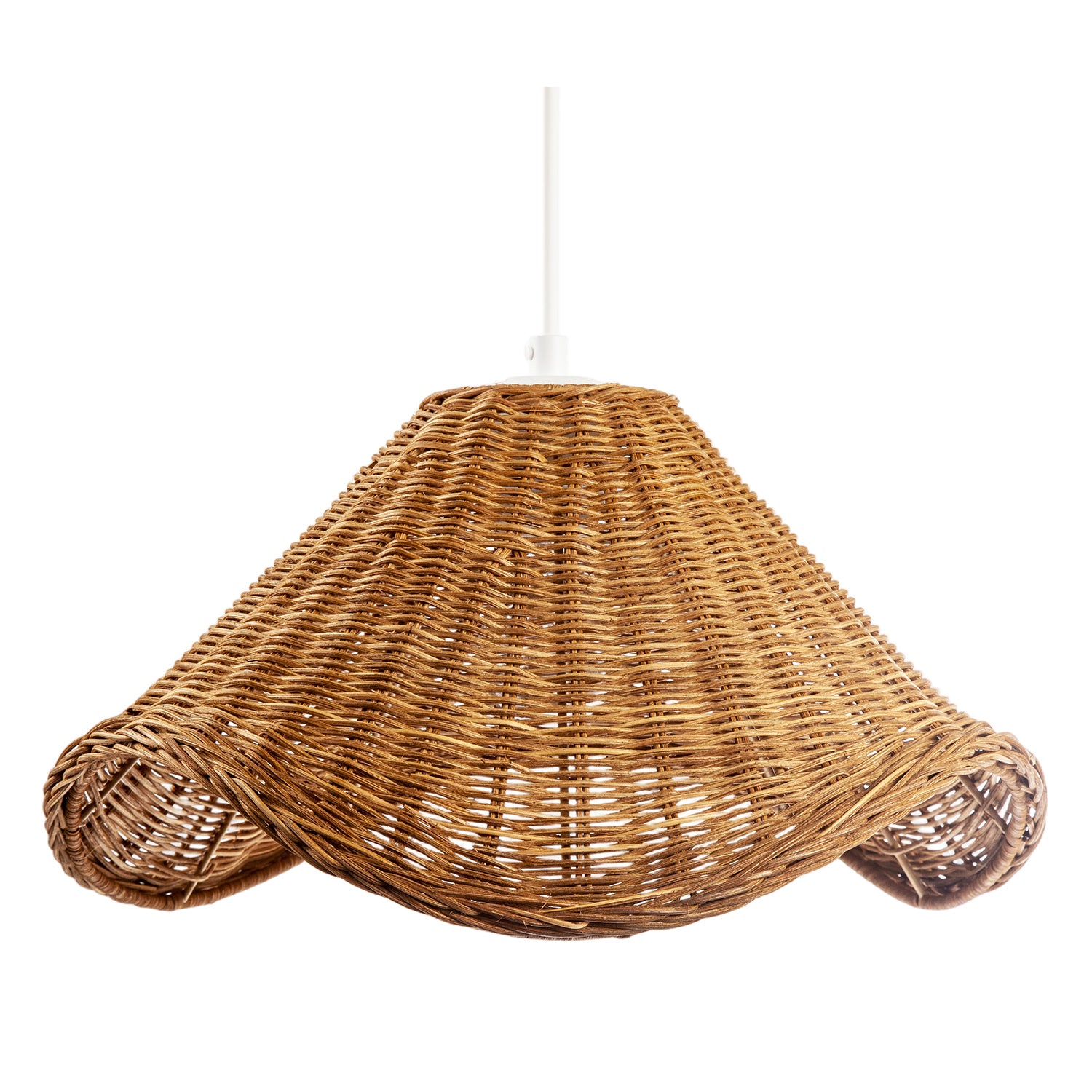 Boho Rustic Style Woven Natural Rattan Pendant Ceiling Lighting Shade Image 5