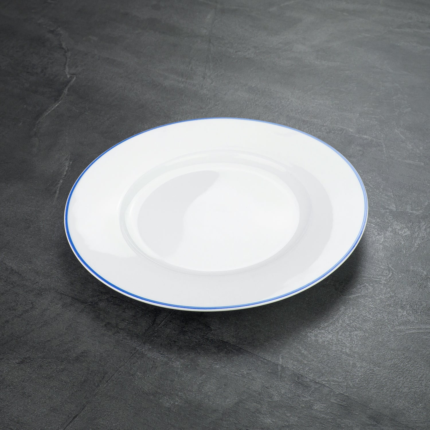 Set of 4 Durable White Ceramic Side Plates with Elegant Blue Rim Image 6