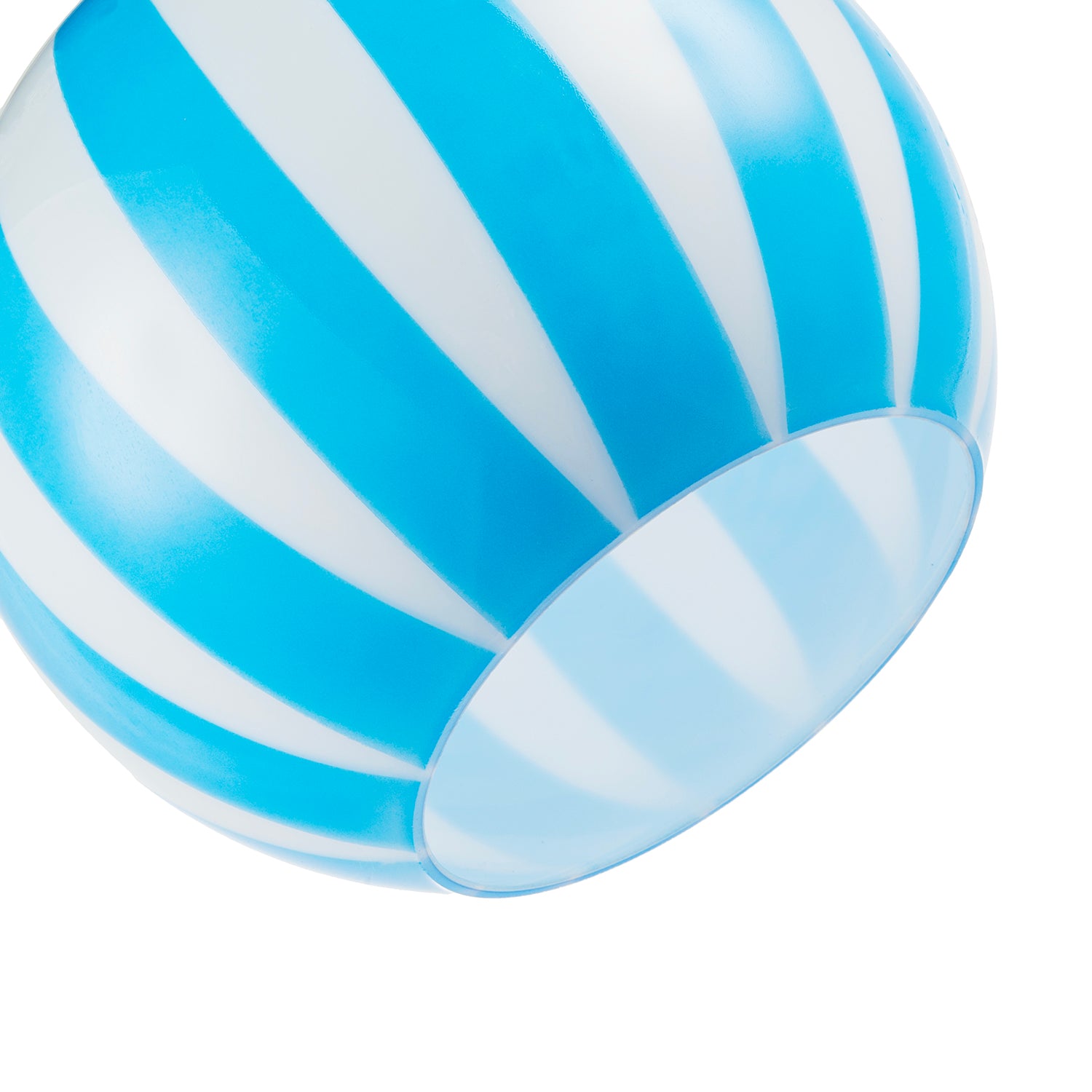 Sky Blue and White Striped High Gloss Glass Globe Pendant Light Shade Image 5