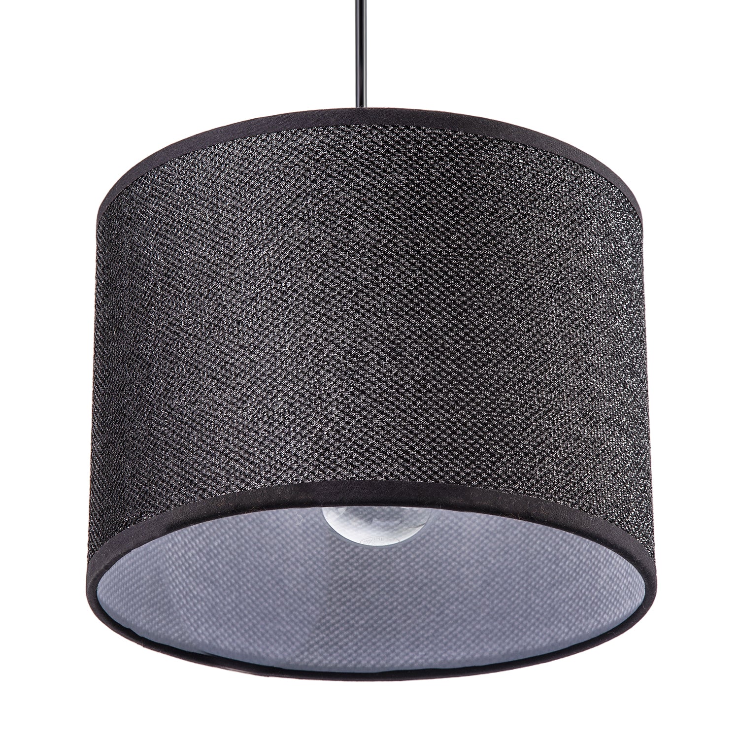 Modern and Designer Mini Diamond Black Glitter Fabric Lamp Shade Image 4