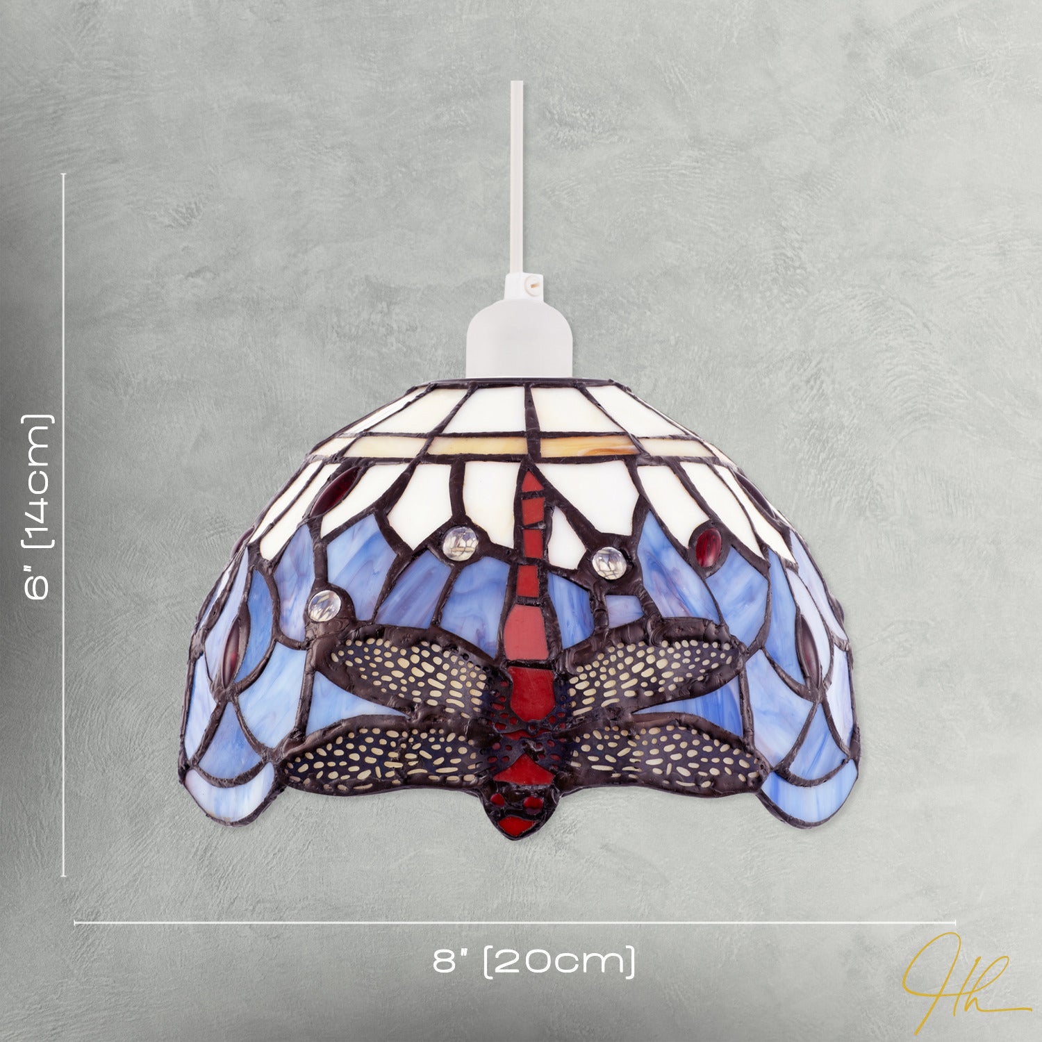 Lavender Purple Toned Stained Glass Dragonfly Tiffany Pendant Shade Image 7