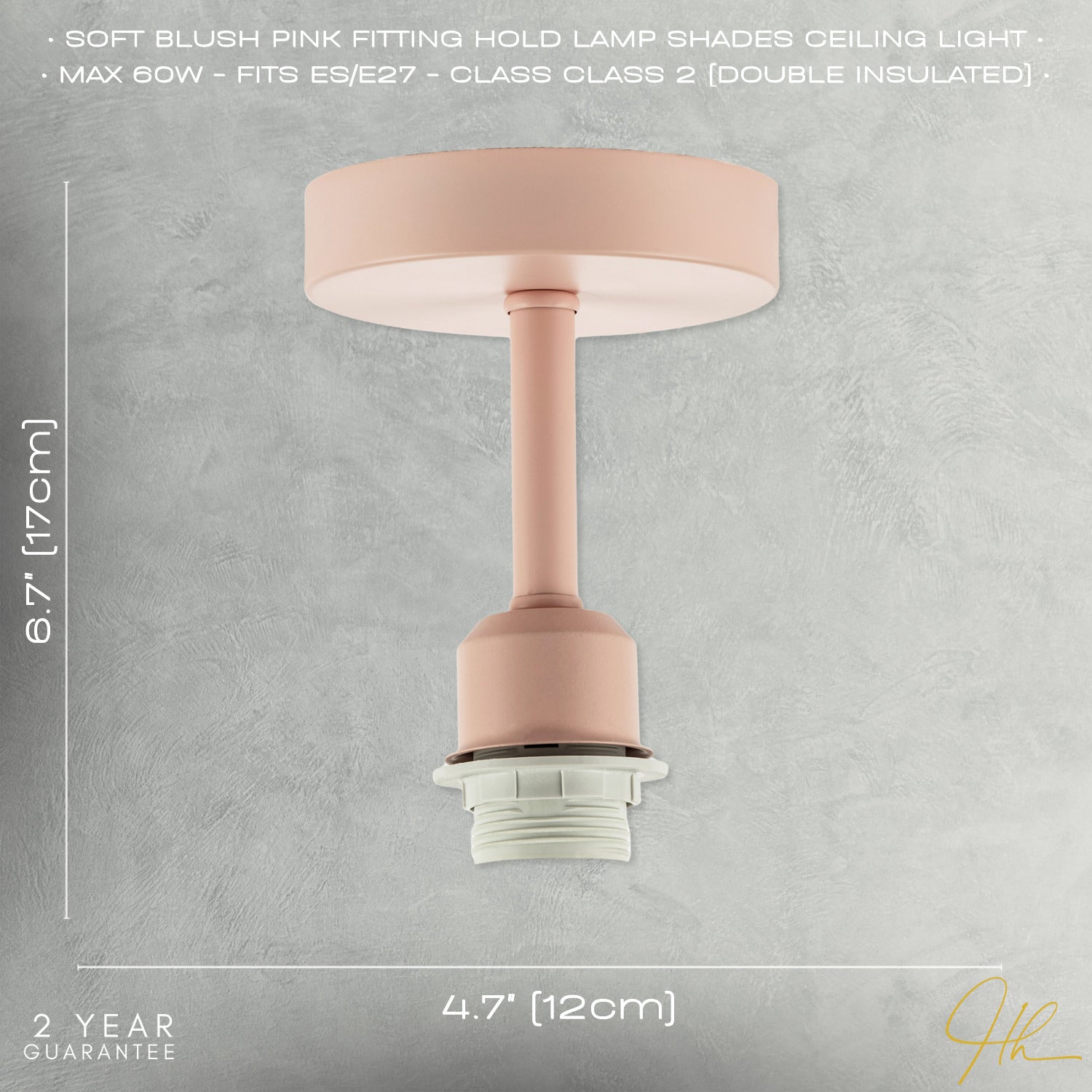 Traditional Soft Blush Pink Ceiling Light Fitting to Hold Lamp Shades Image 7