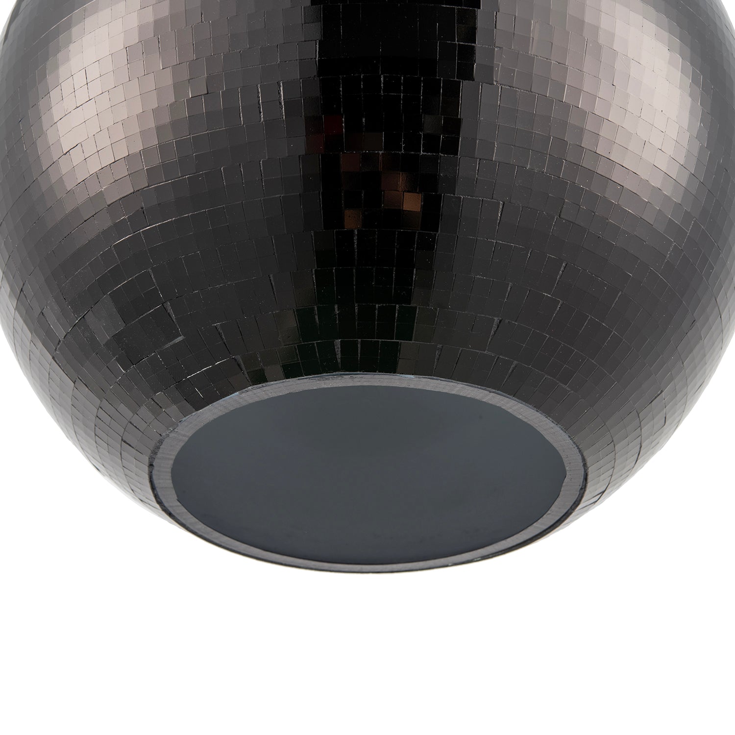 Modern Shiny Disco Mosaic Ball in Mirrored Black Tiles Retro Style Image 4