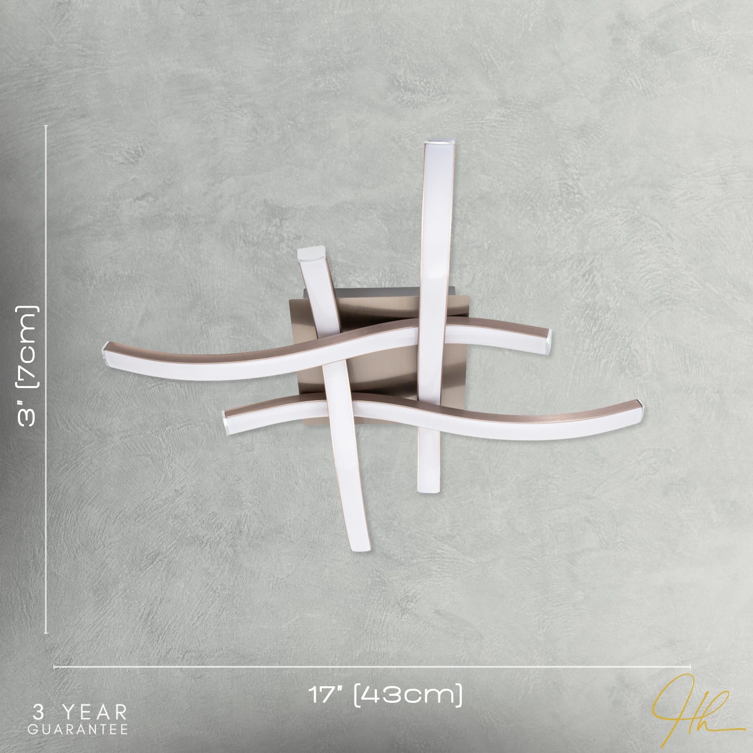 Modern LED Ceiling Lighting Fitting in Brushed Nickel with 4 Strips Image 7