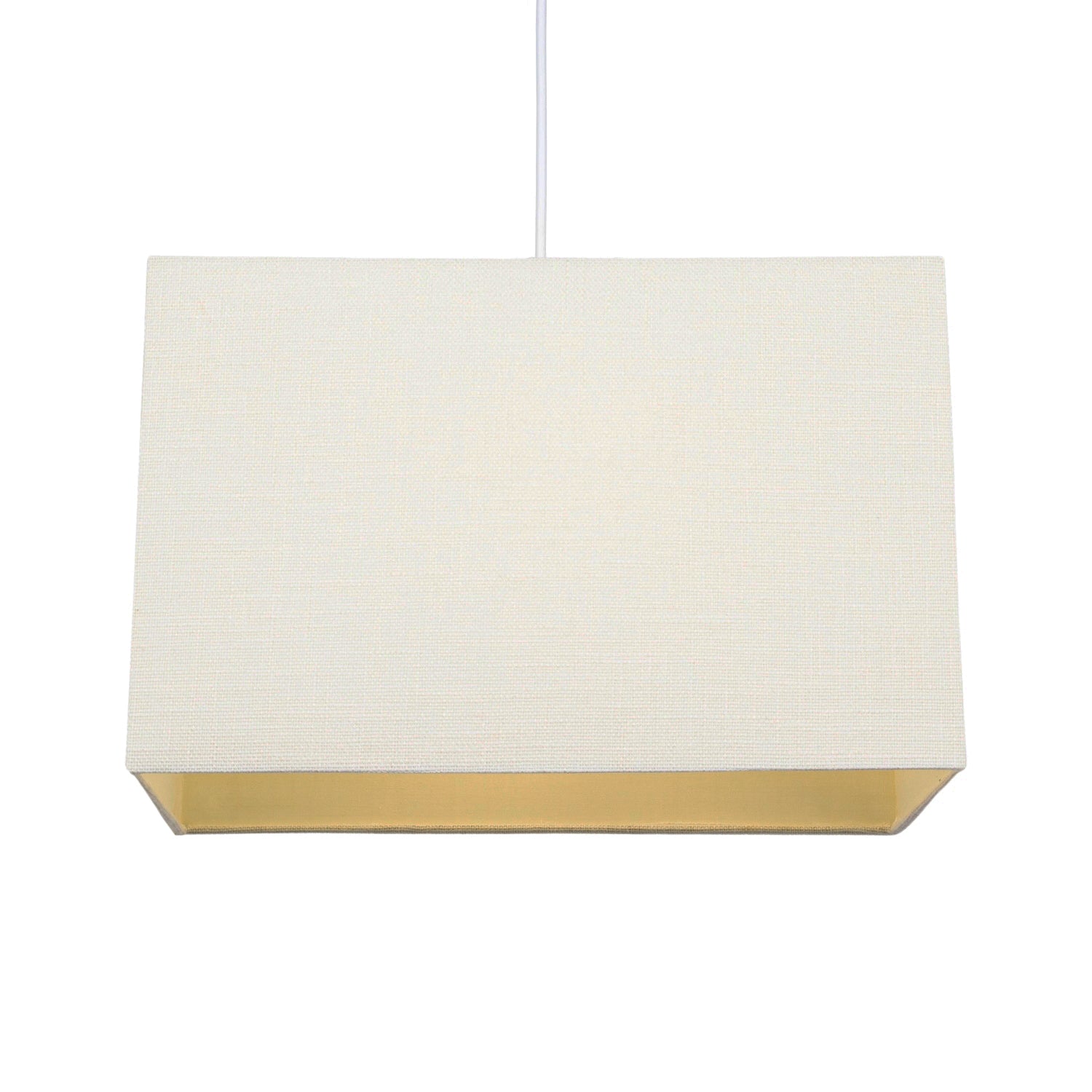 Large Rectangular Cream Linen Fabric Lamp Shade for Table and Floor Lamp Bases Image 2