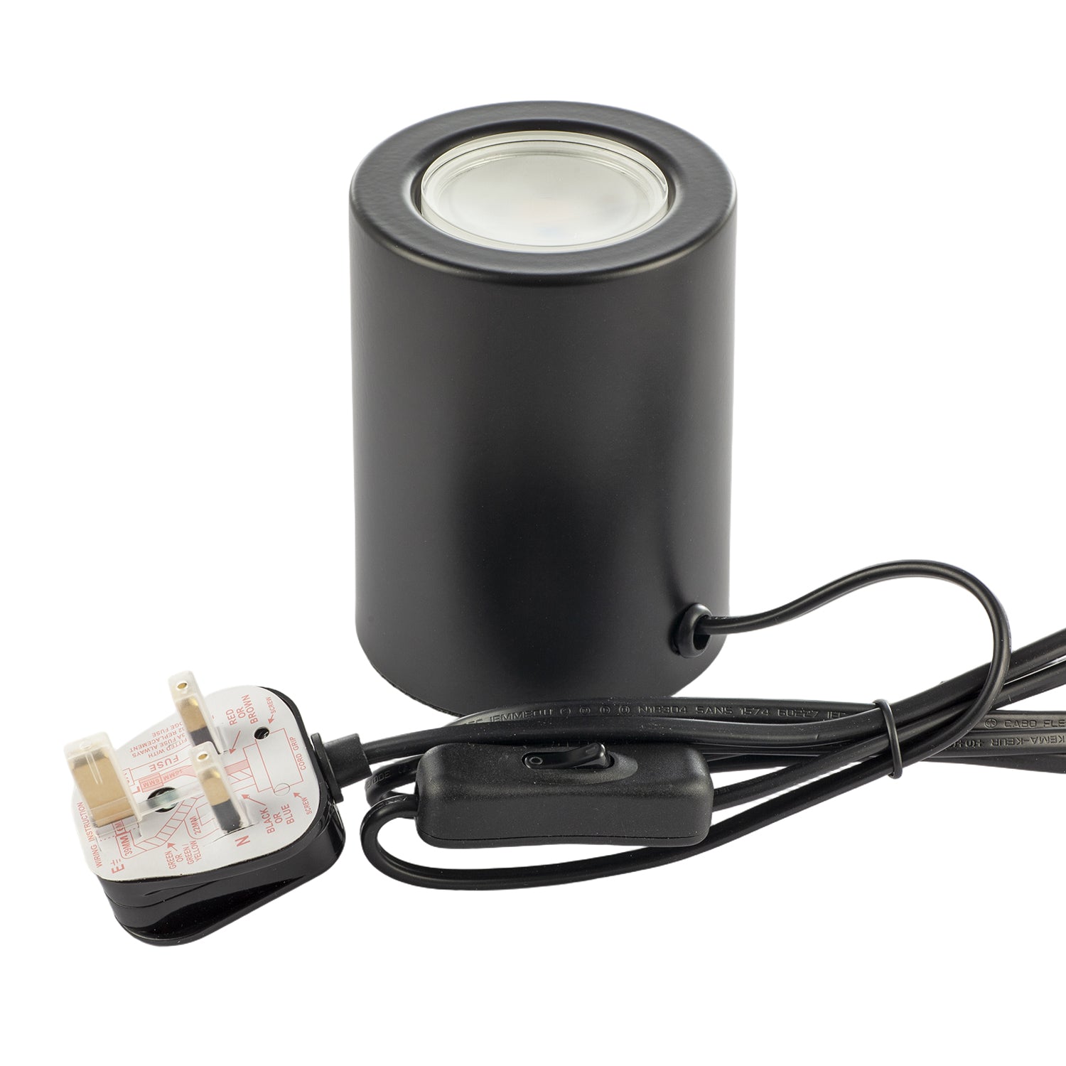 Cylindrical Black LED Uplighter with Minimalist Architectural Design Image 3