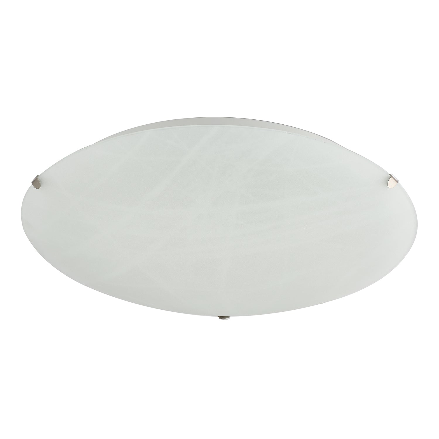 Traditional White Alabaster Circular Glass IP20 Flush Ceiling Light Fitting Image 1