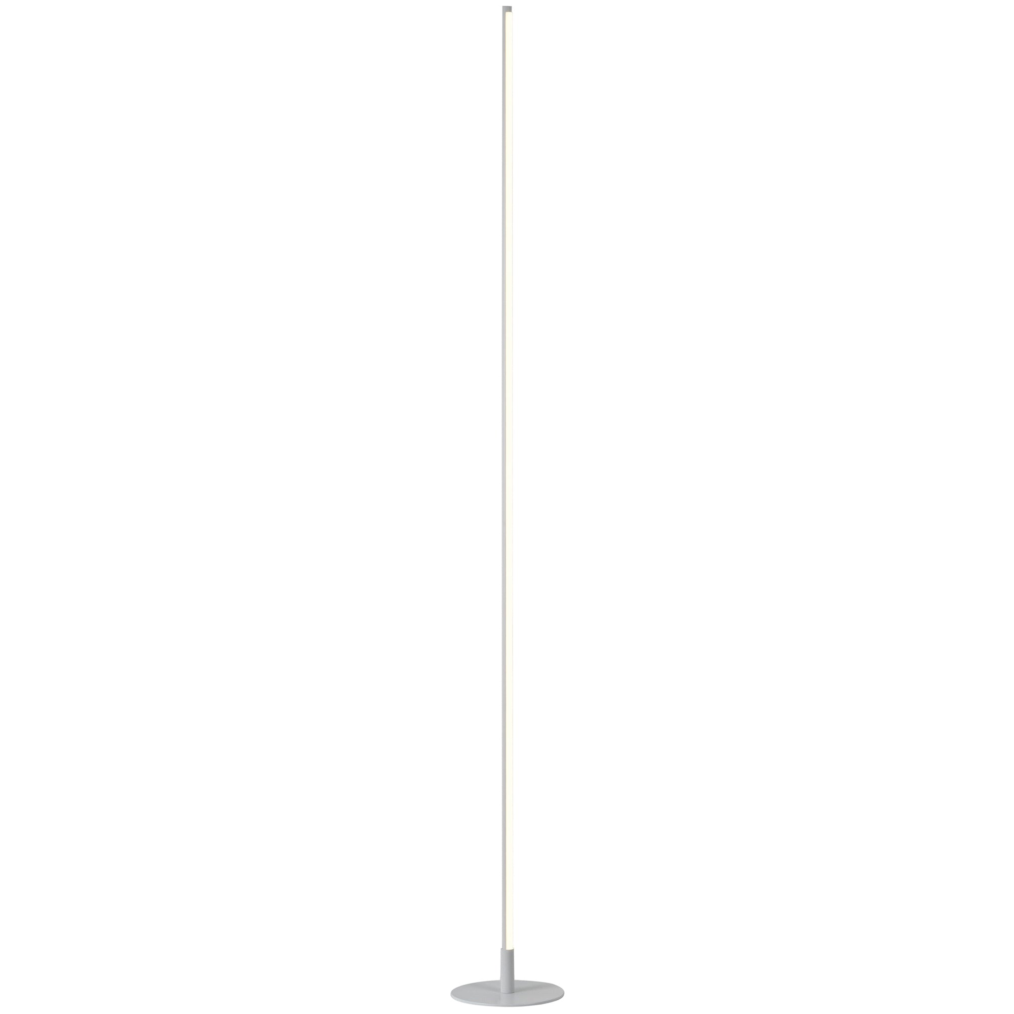 Modern Sleek Stick Style LED Standard Floor Lamp in Matte White with Foot Dimmer Image 2